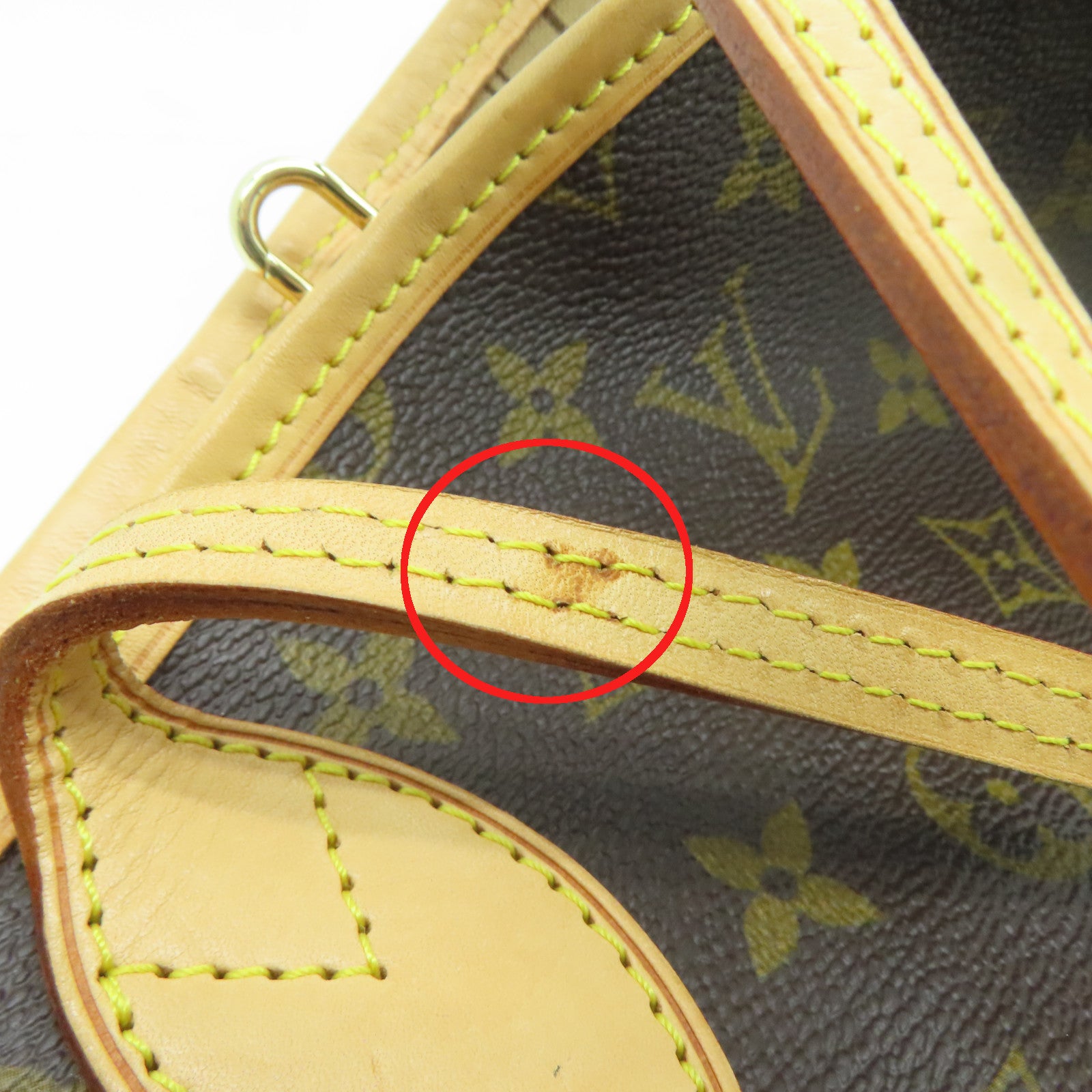 LOUIS VUITTON Monogram Neverfull GM gold buckle shoulder bag / hand bag brown