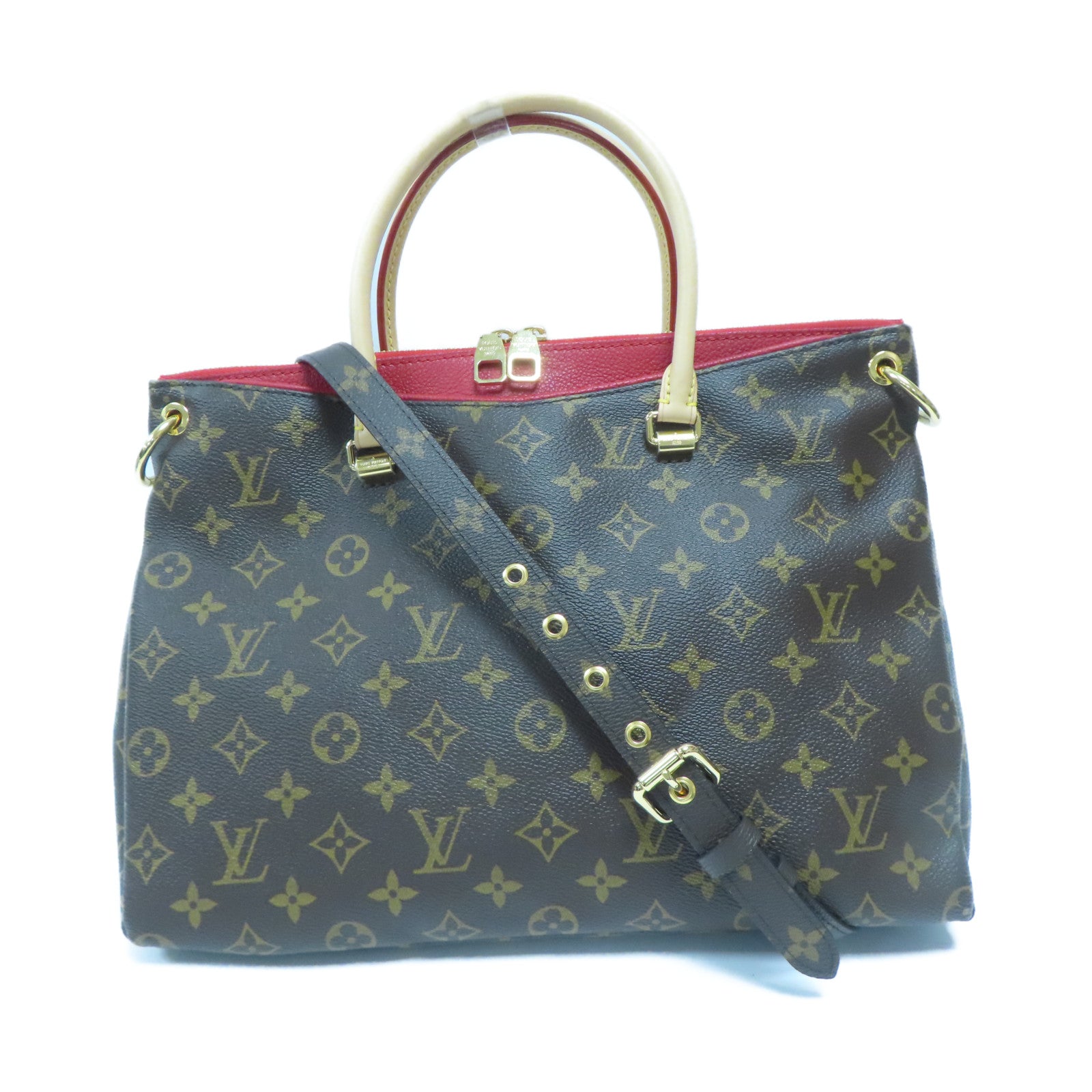 LOUIS VUITTON Monogram Pallas MM金扣手挽肩背兩用袋啡色