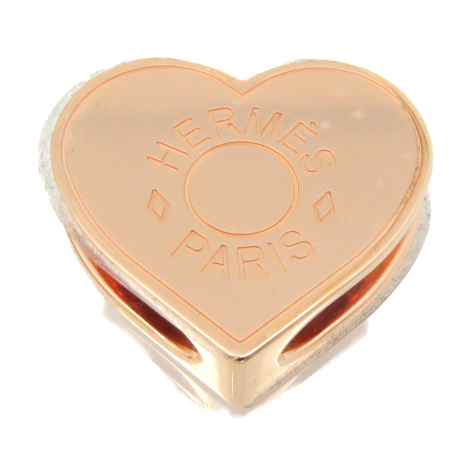 HERMES 金屬Heart Scarf Ring絲巾扣玫瑰金色