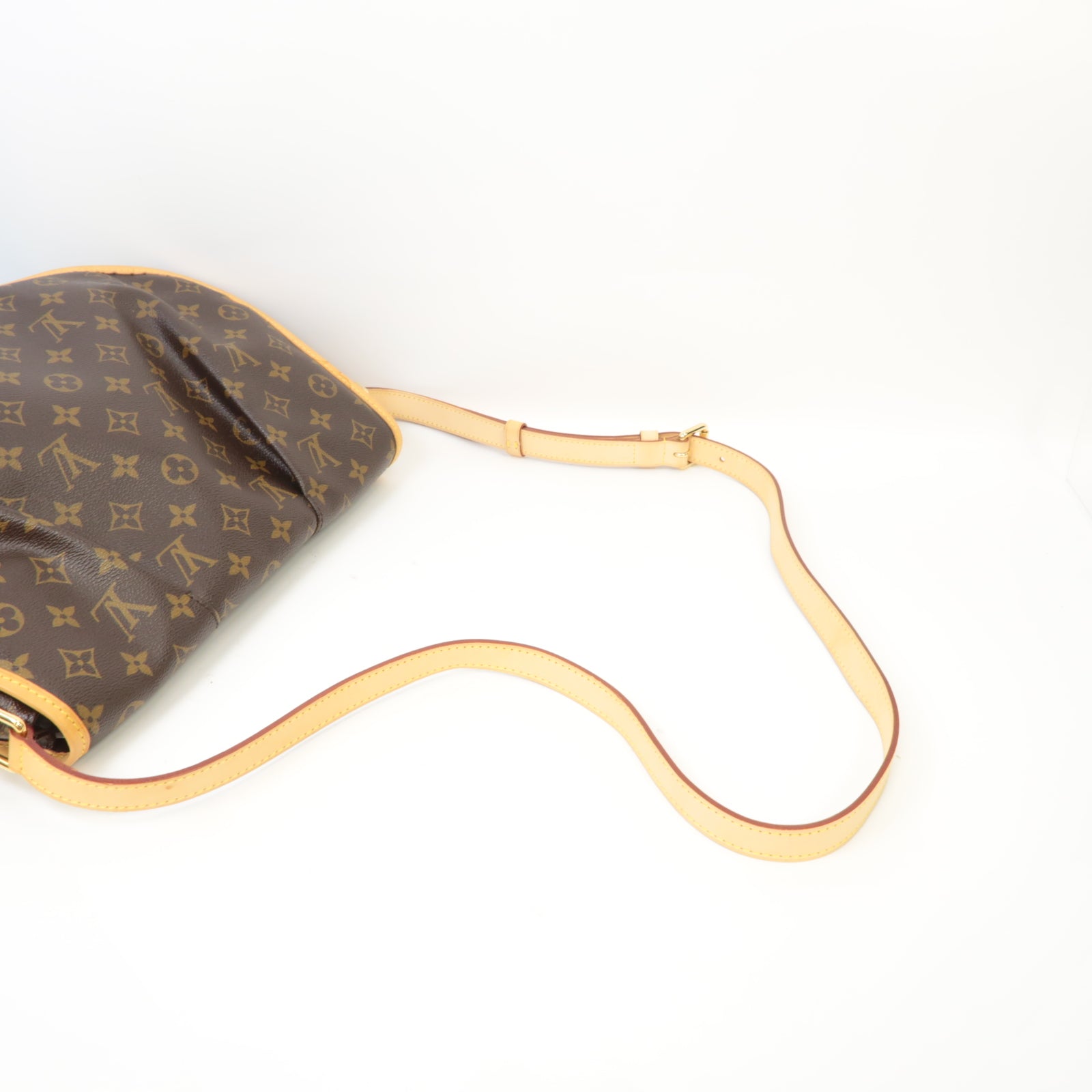 LOUIS VUITTON Monogram Menilmontant MM金扣肩背袋啡色
