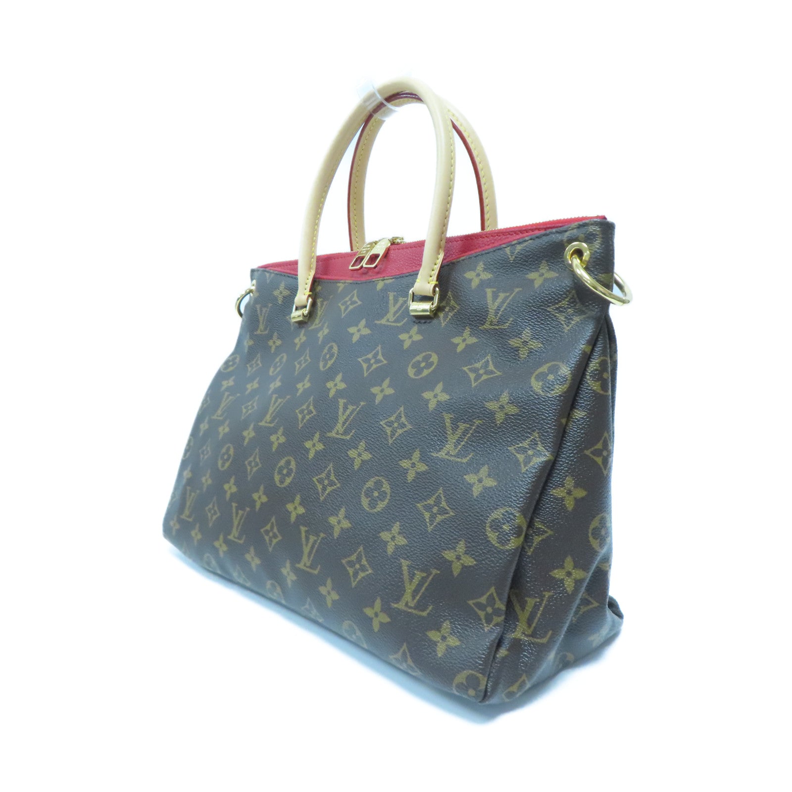 LOUIS VUITTON Monogram Pallas MM金扣手挽肩背兩用袋啡色