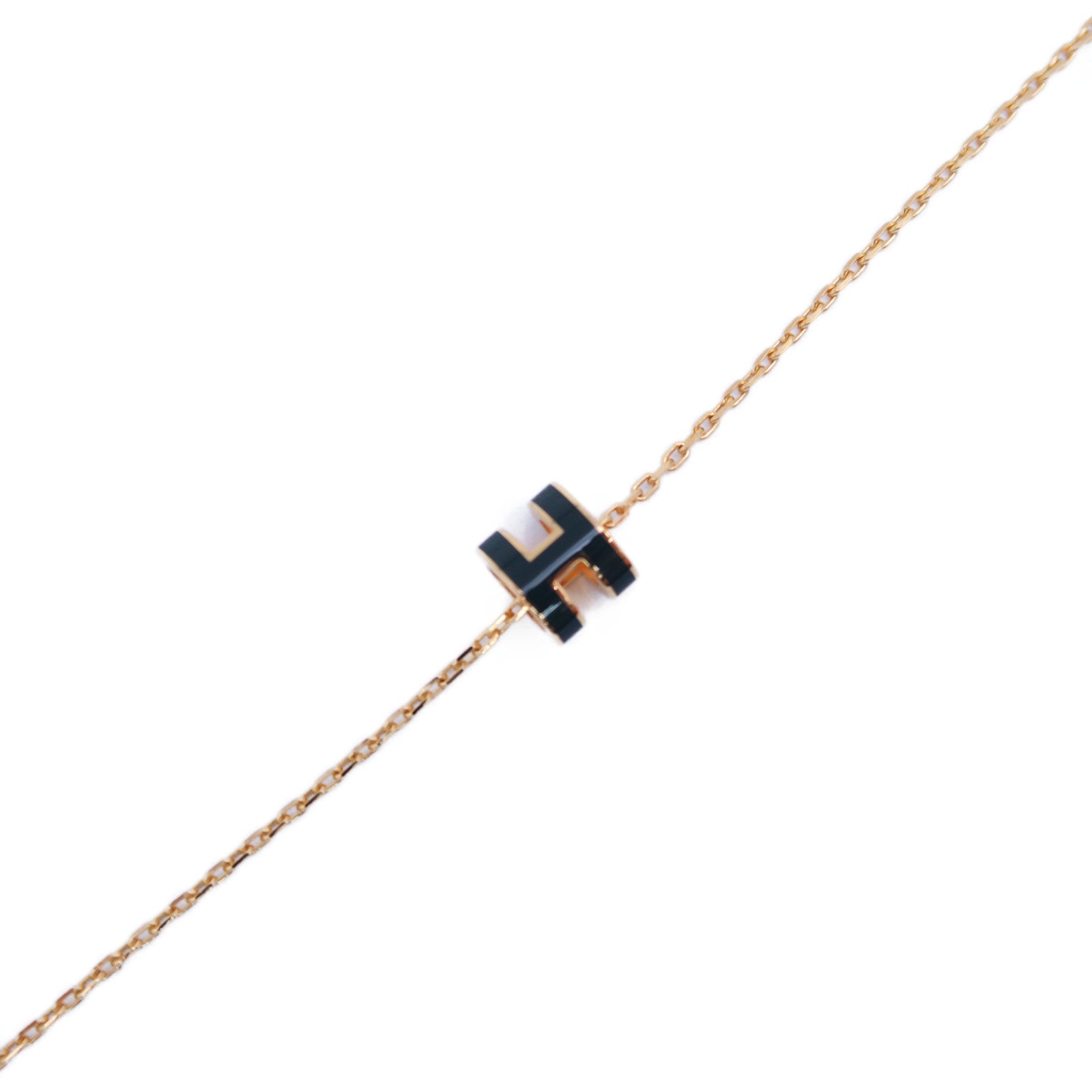 HERMES 金屬Mini Pop H金扣項鍊綠色