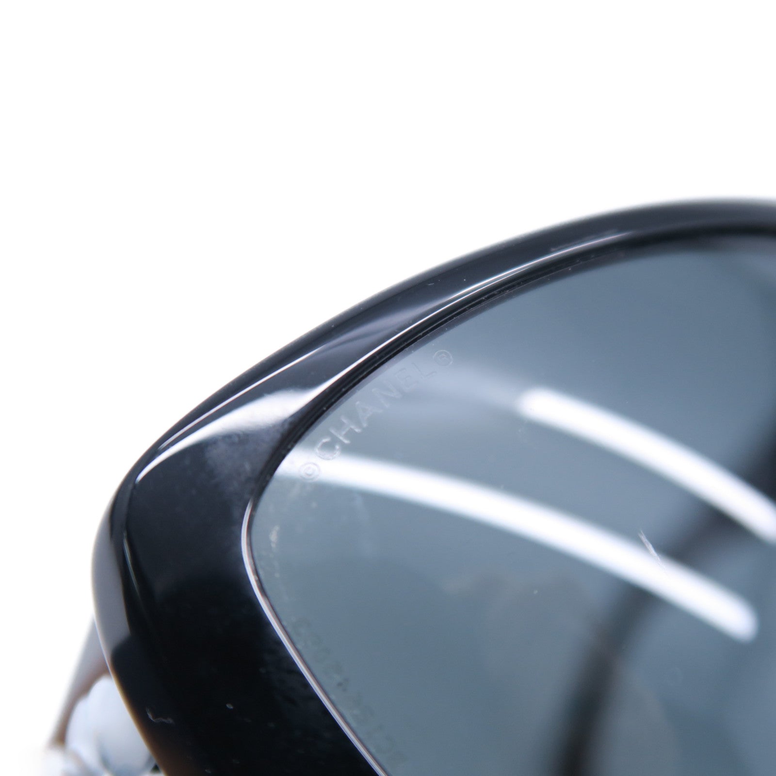 CHANEL PVC Sunglasses銀扣太陽眼鏡黑色/白色
