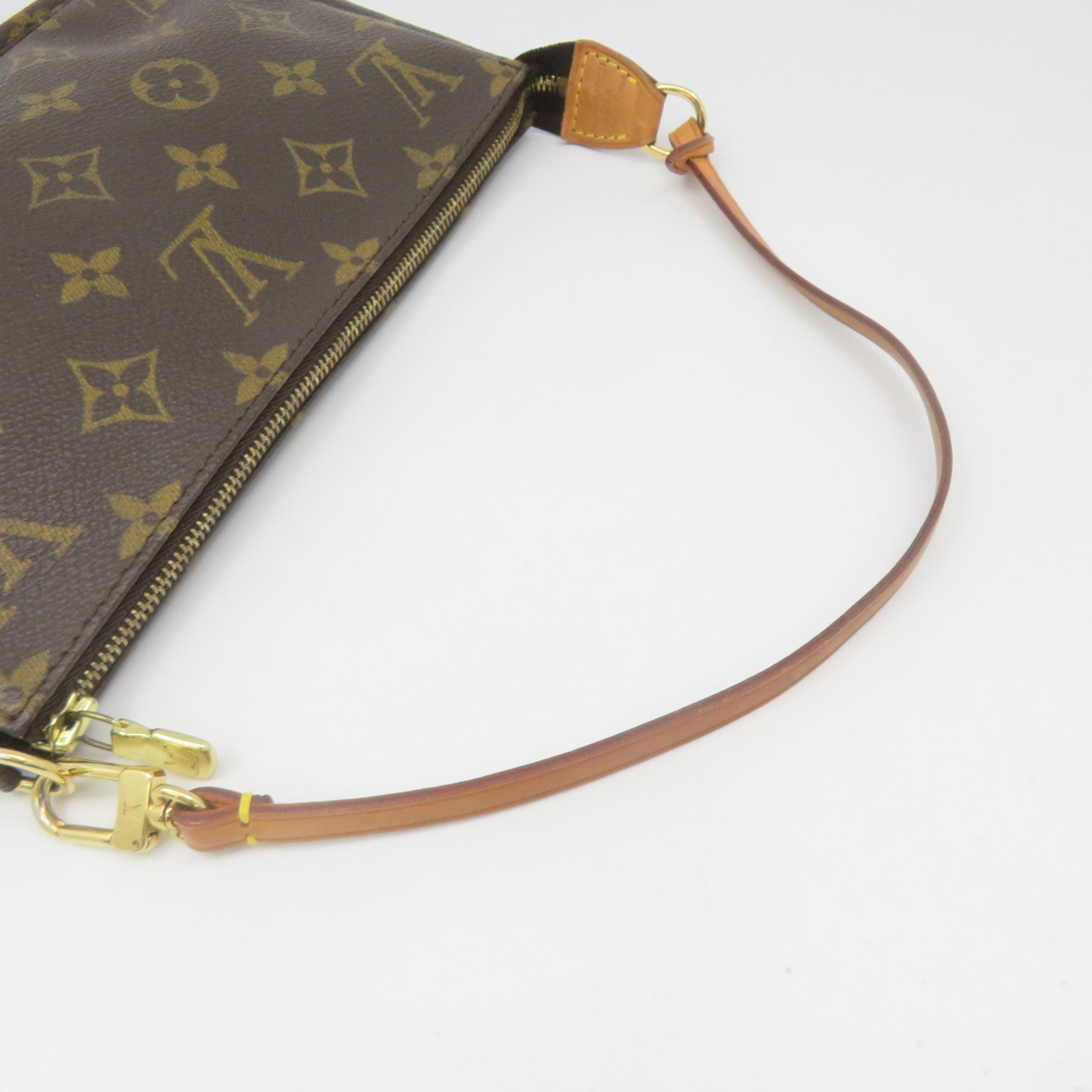 LOUIS VUITTON Monogram Pochette Accessories Pouch Hand Bag Brown