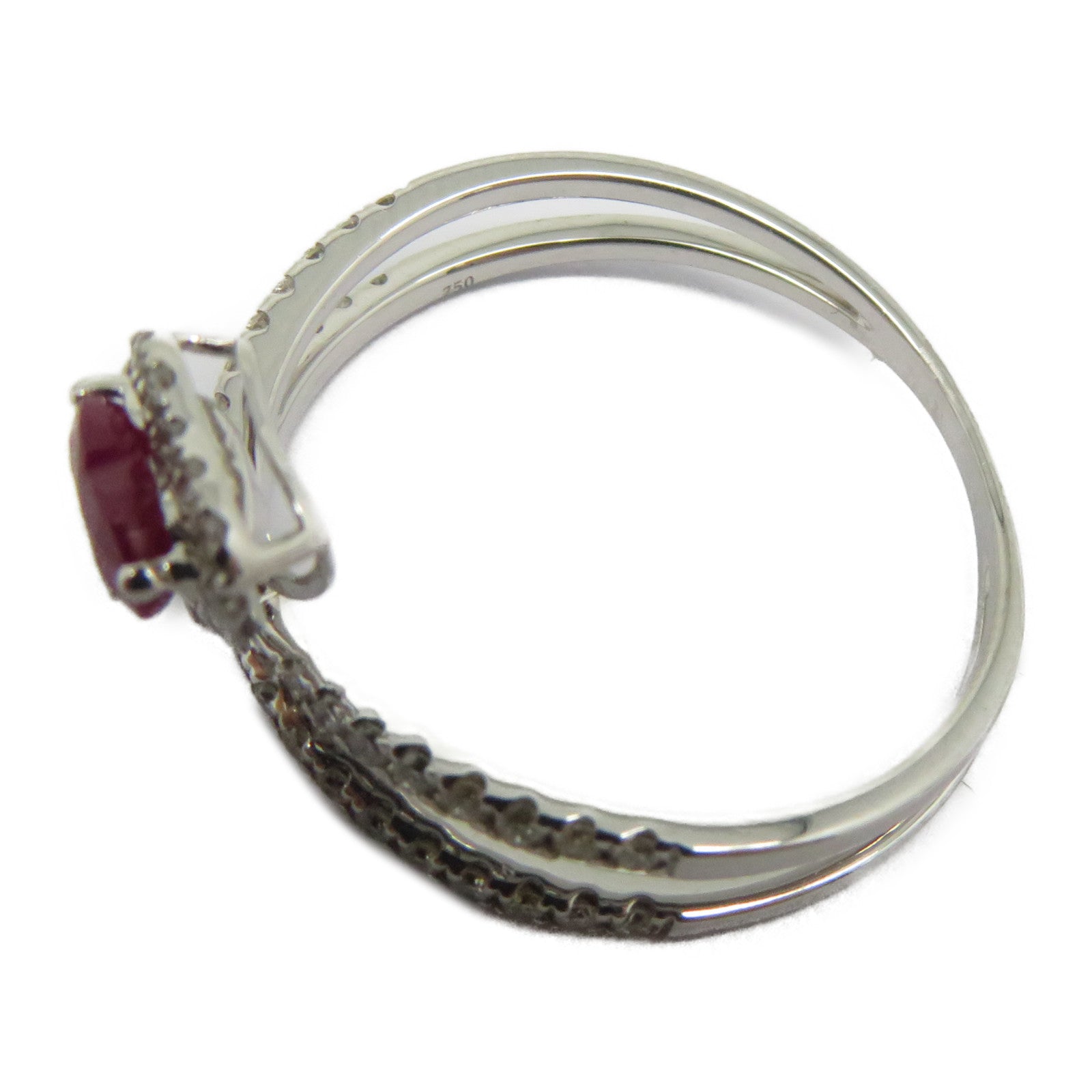 JEWELRY 【激減優惠】18K白金Ruby Diamond Ring .480ct紅寶石/0.270ct鑽石戒指US#7.25