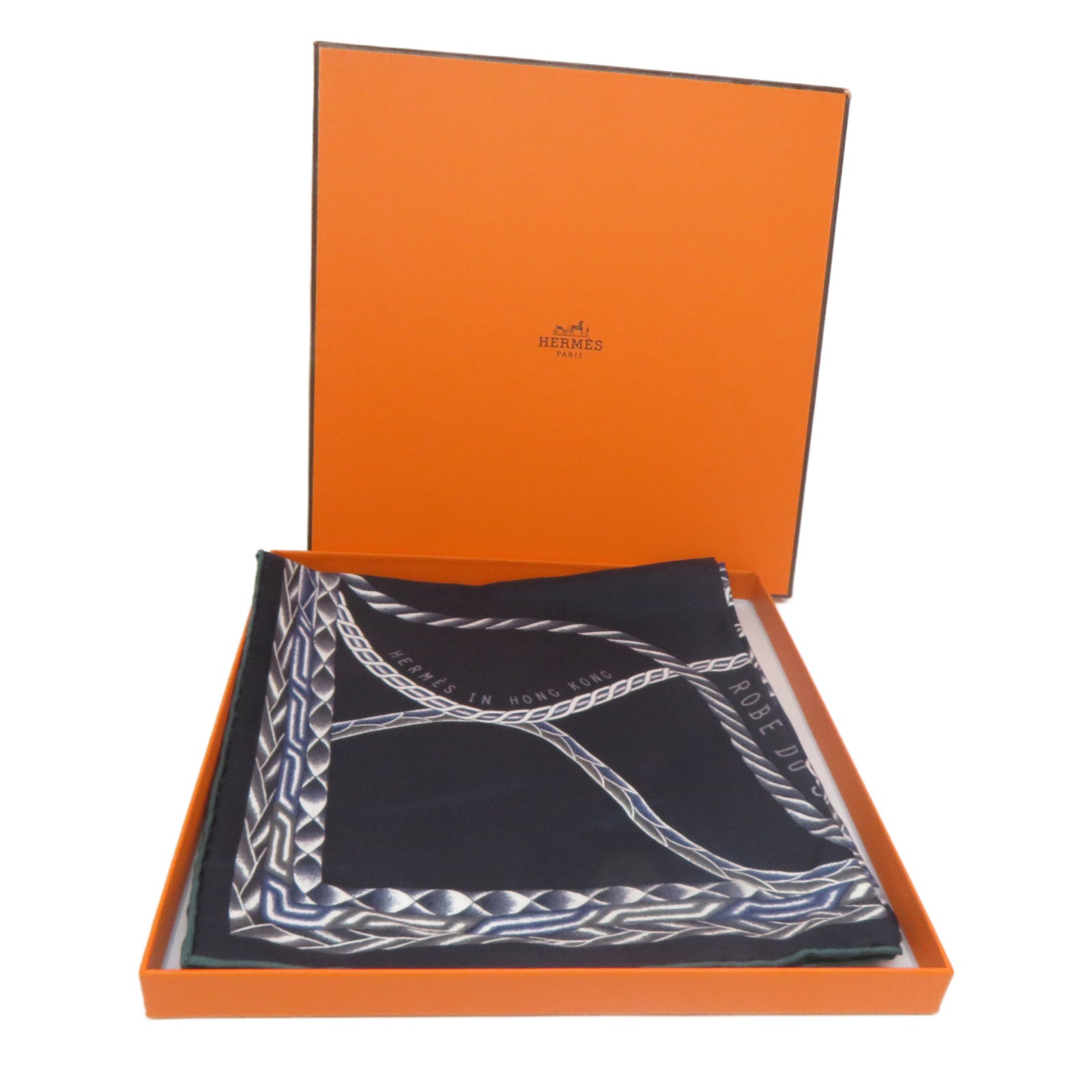 HERMES 【激減優惠】絲質Scarf絲巾藍色