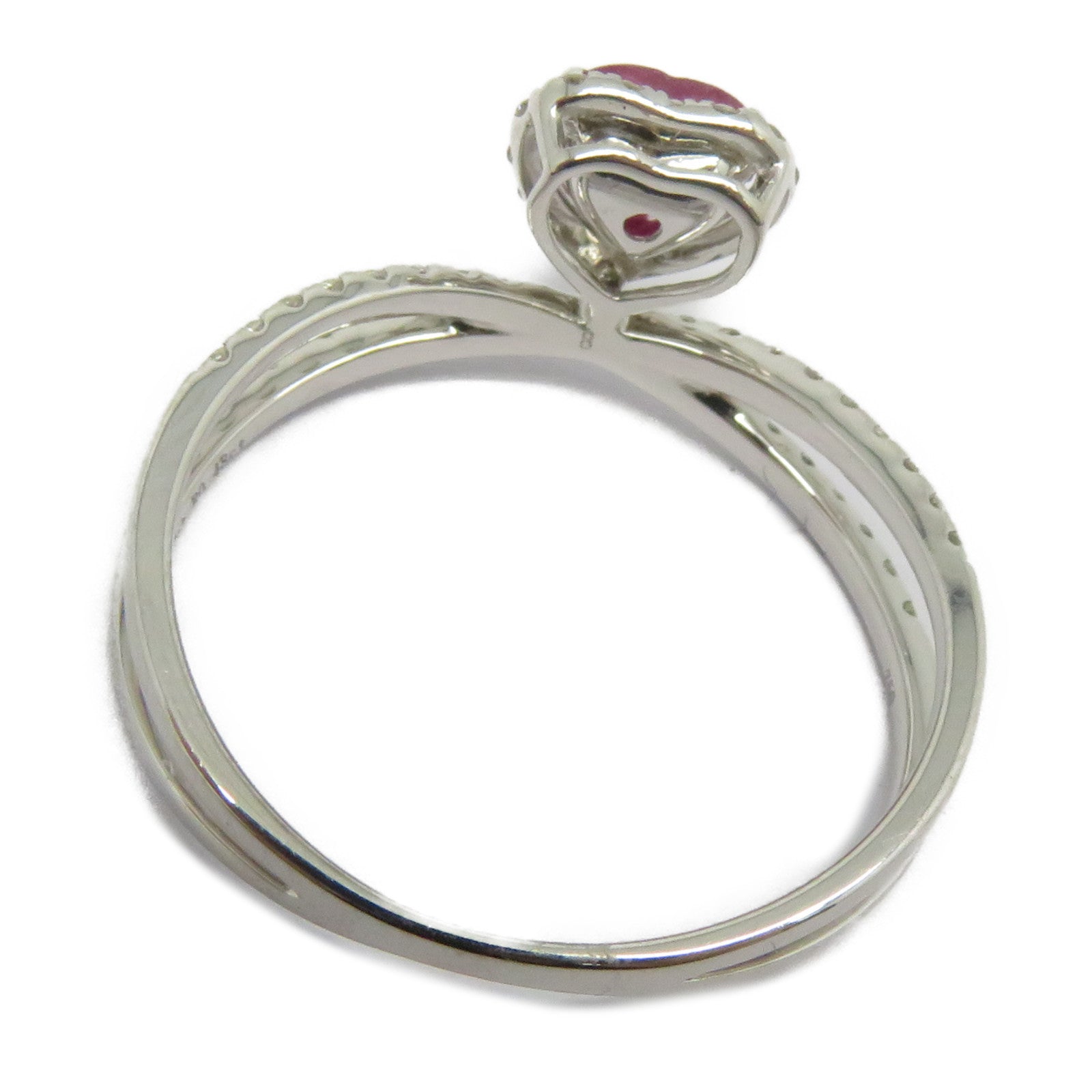 JEWELRY 【激減優惠】18K白金Ruby Diamond Ring .480ct紅寶石/0.270ct鑽石戒指US#7.25