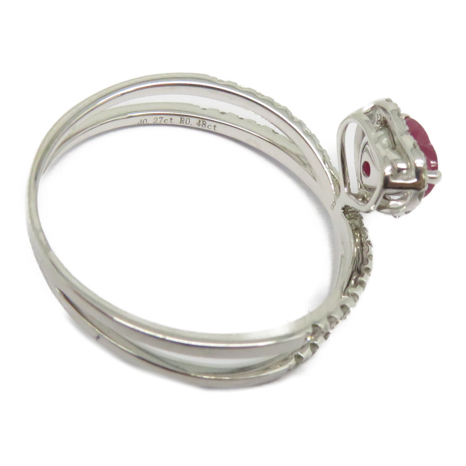 JEWELRY 【激減優惠】18K白金Ruby Diamond Ring .480ct紅寶石/0.270ct鑽石戒指US#7.25