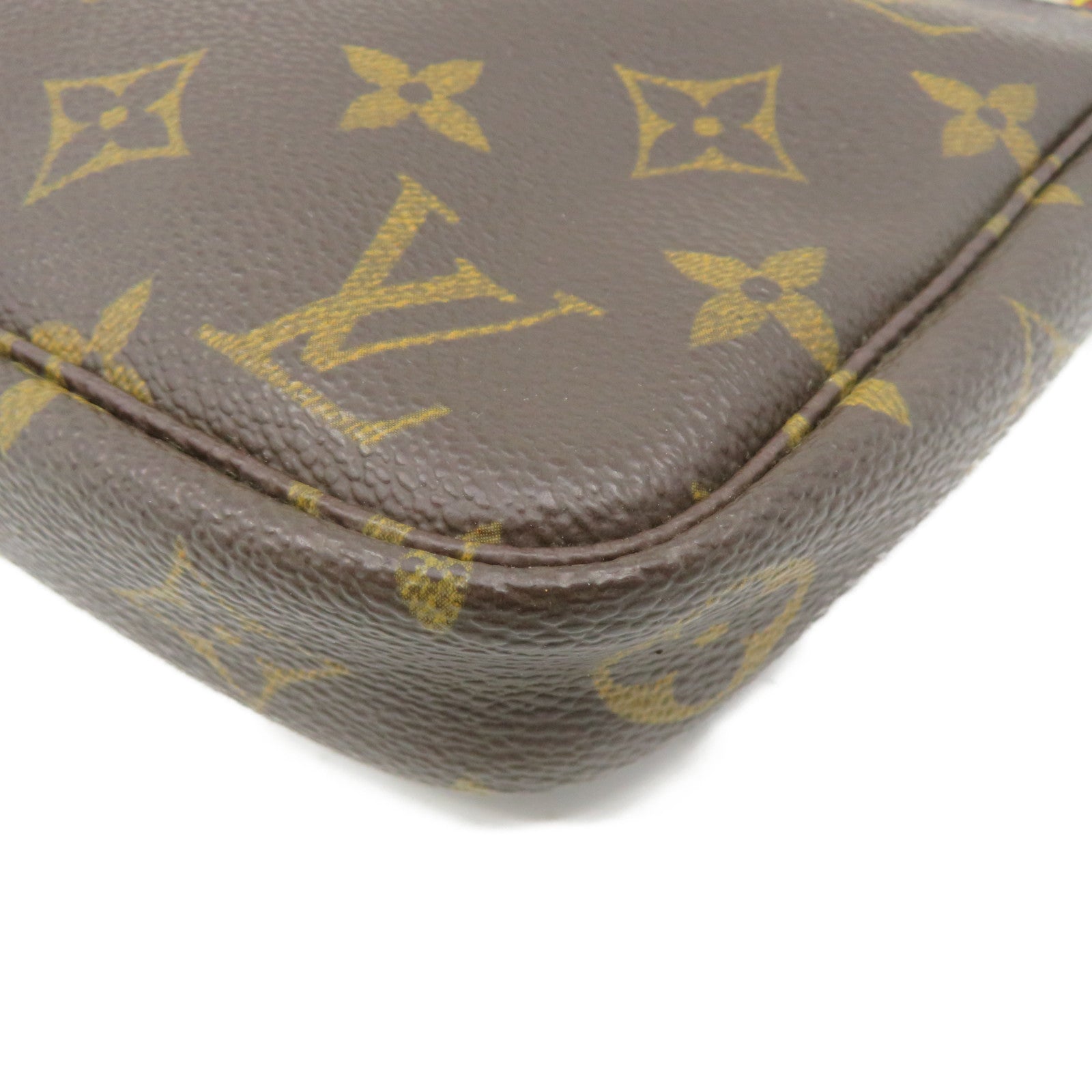 LOUIS VUITTON Monogram Pochette Accessories Pouch Hand Bag Brown