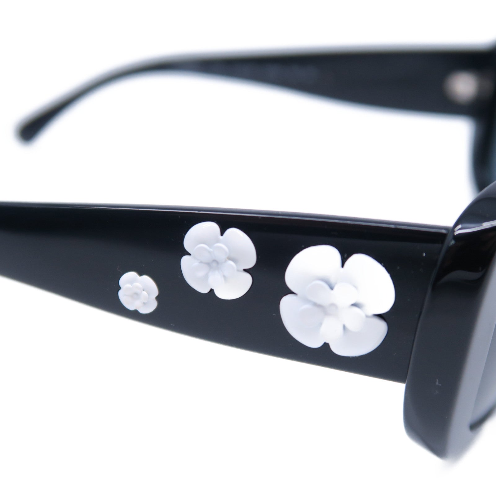 CHANEL PVC Sunglasses銀扣太陽眼鏡黑色/白色