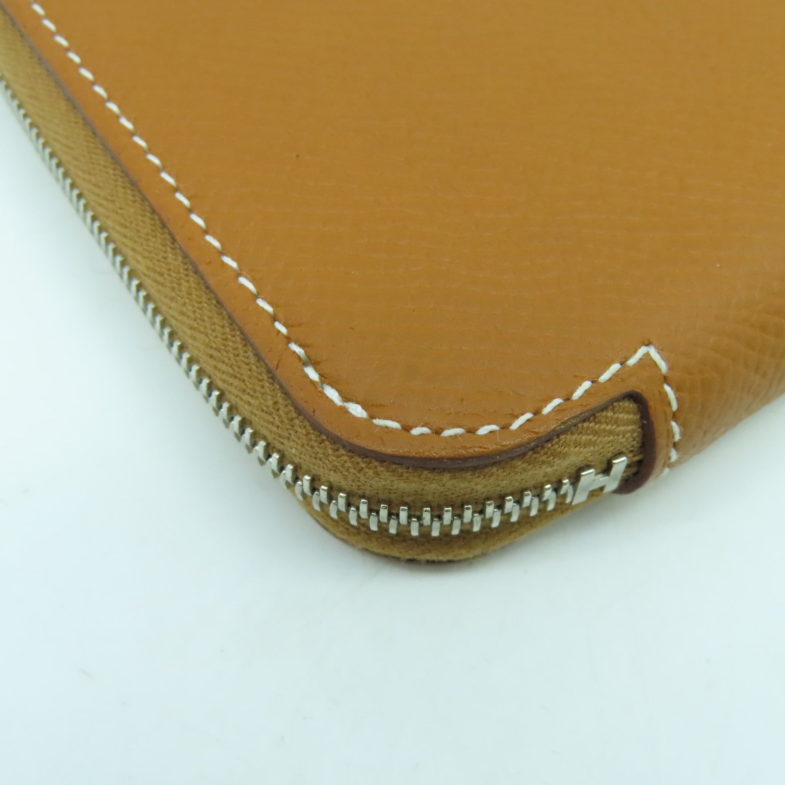 HERMES Epsom皮革Silk In Compact Wallet銀扣錢包Gold經典駝色