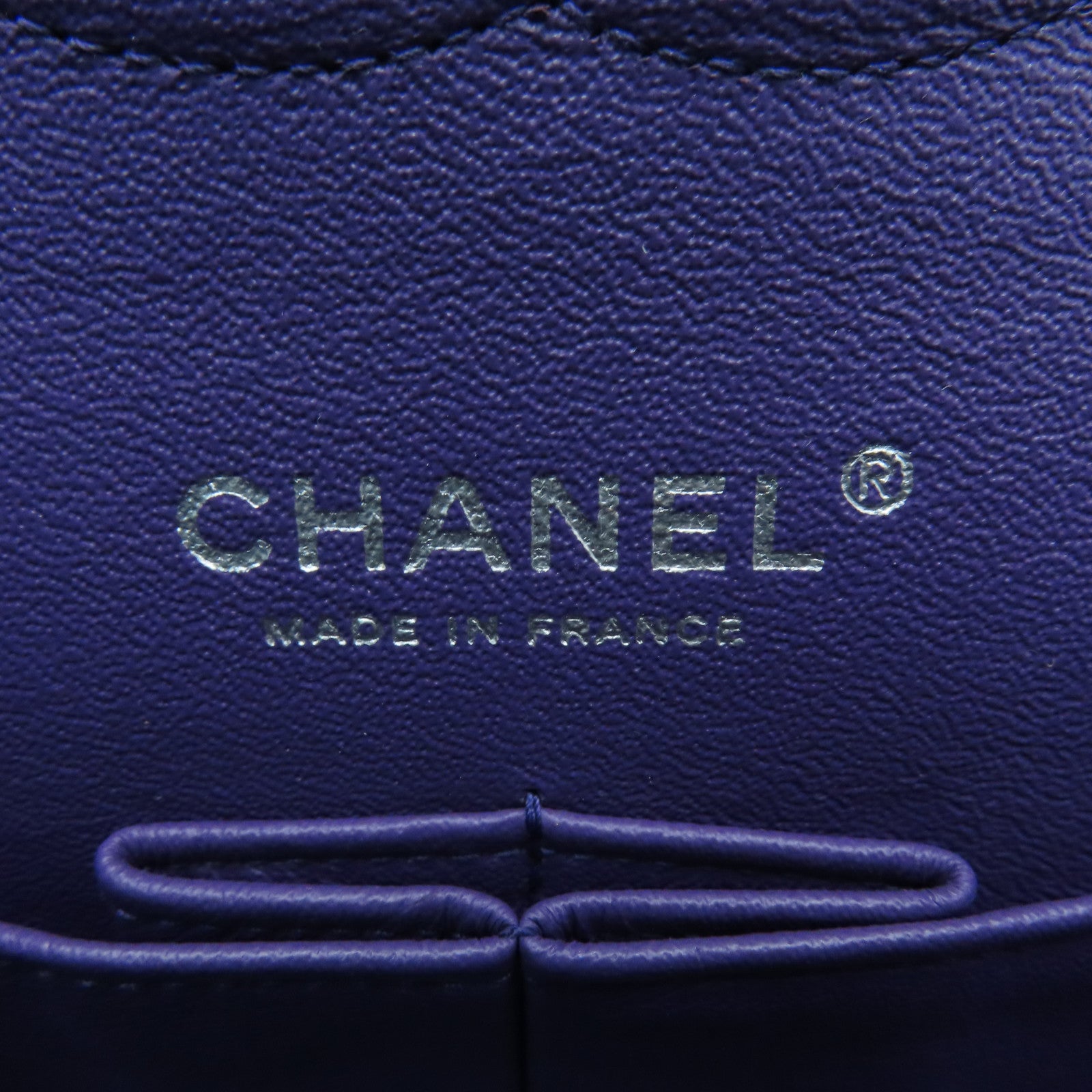 CHANEL Diamond Sheepskin Leather Classic 25cm Silver Buckle Chain Shoulder Bag Purple