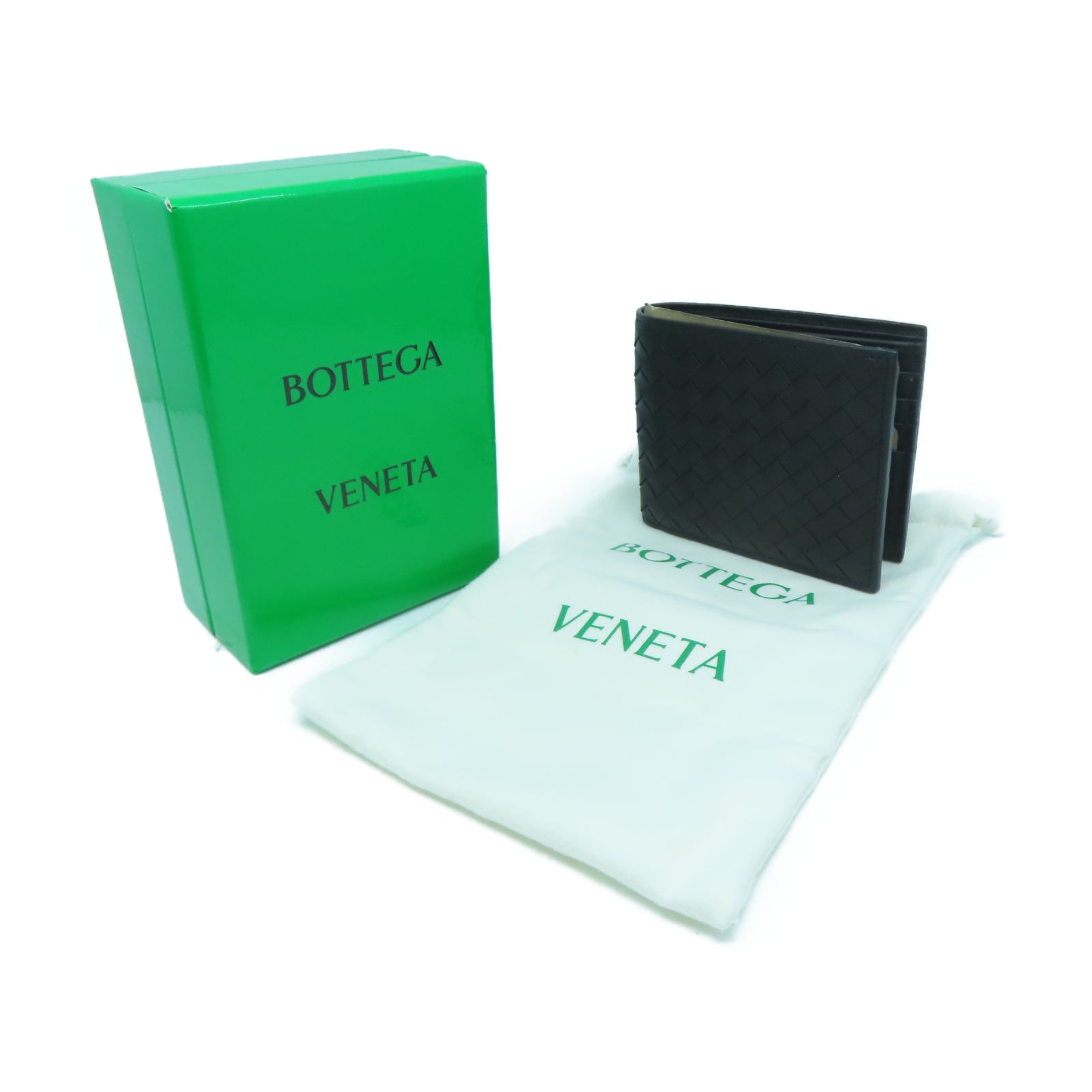 BOTTEGA VENETA 織紋皮革Fold Wallet錢包黑色
