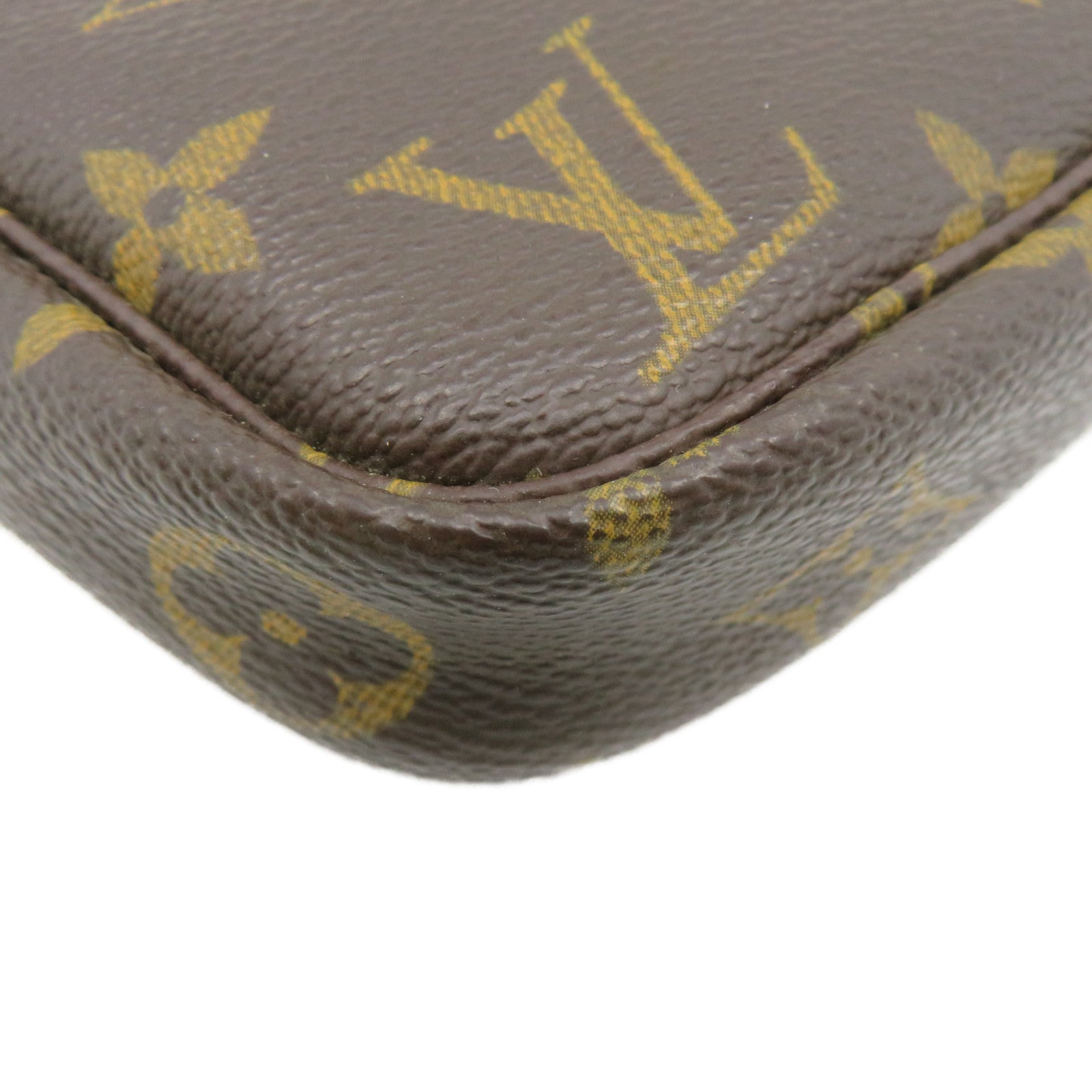 LOUIS VUITTON Monogram Pochette Accessories Pouch Hand Bag Brown