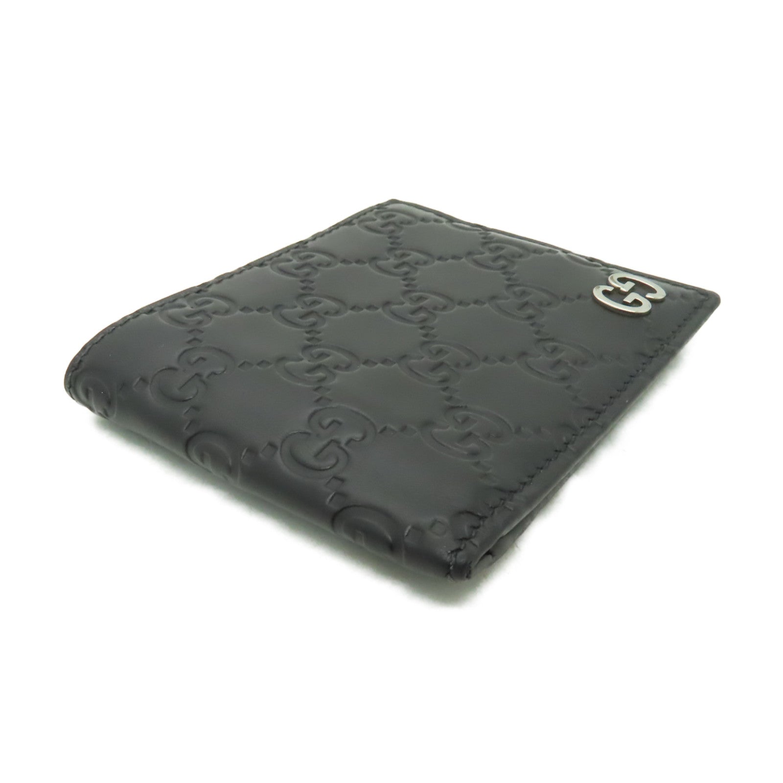 GUCCI 牛皮皮革Wallet銀扣錢包黒色