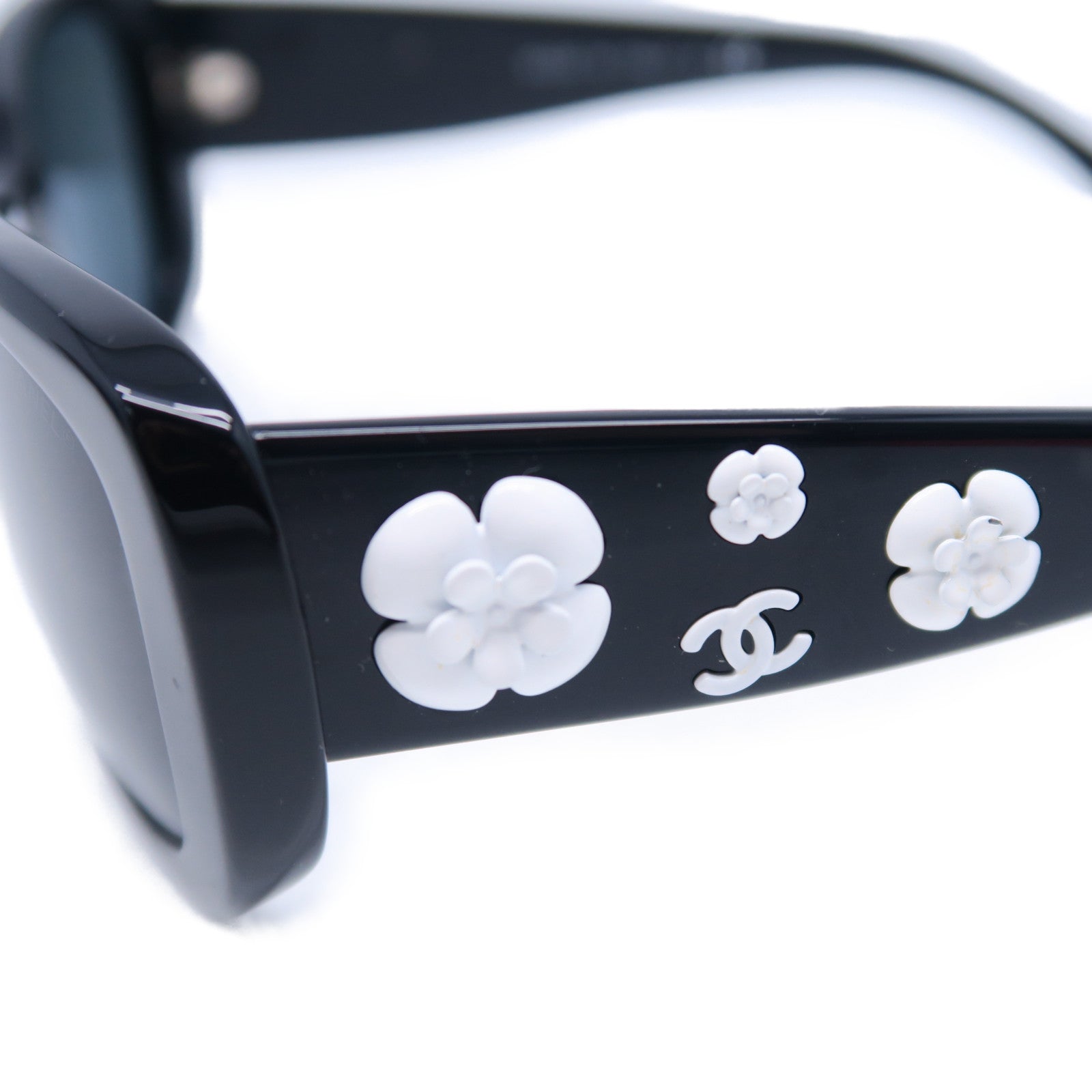 CHANEL PVC Sunglasses銀扣太陽眼鏡黑色/白色