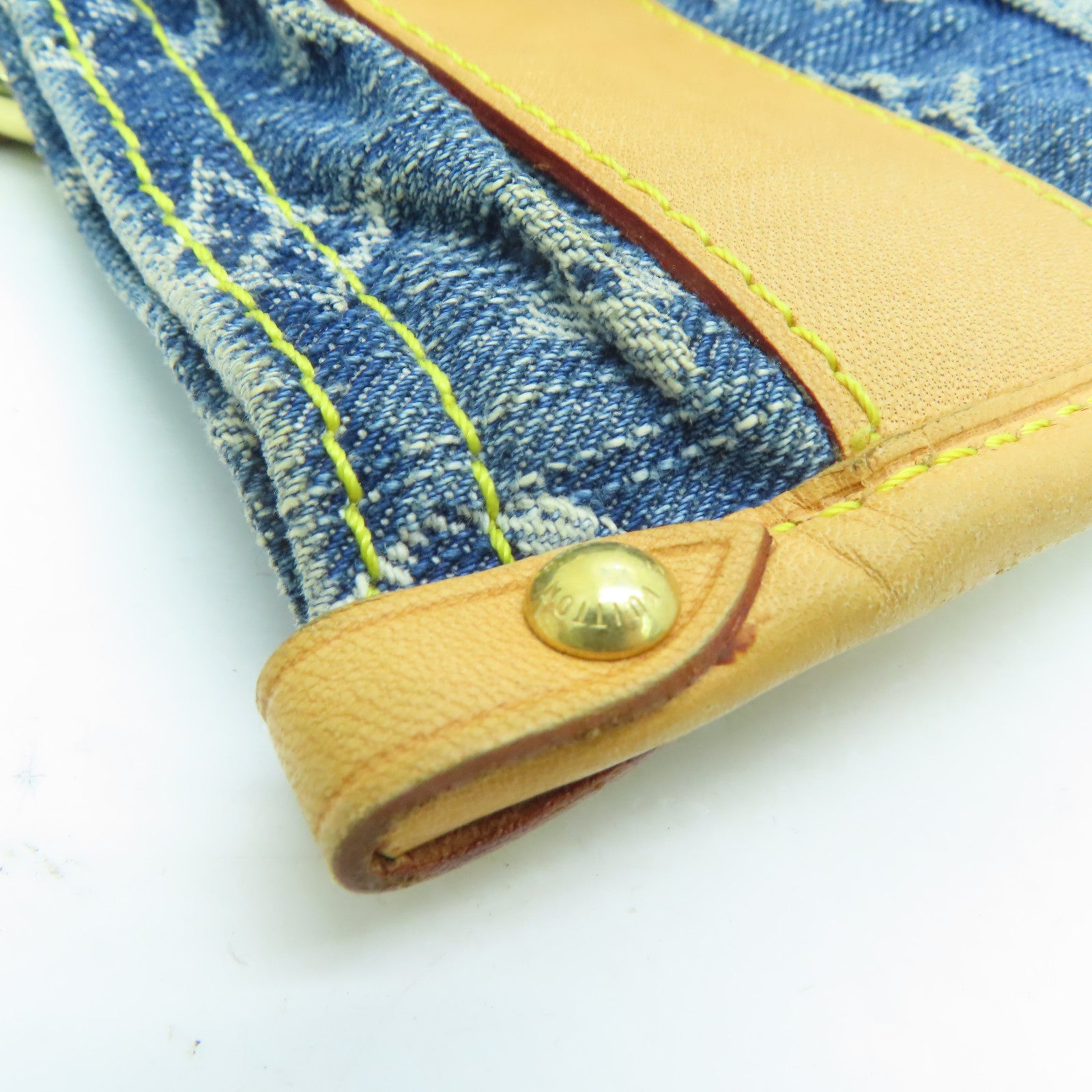 LOUIS VUITTON Monogram DenimFlat Shopper Tote金扣手挽袋蓝色