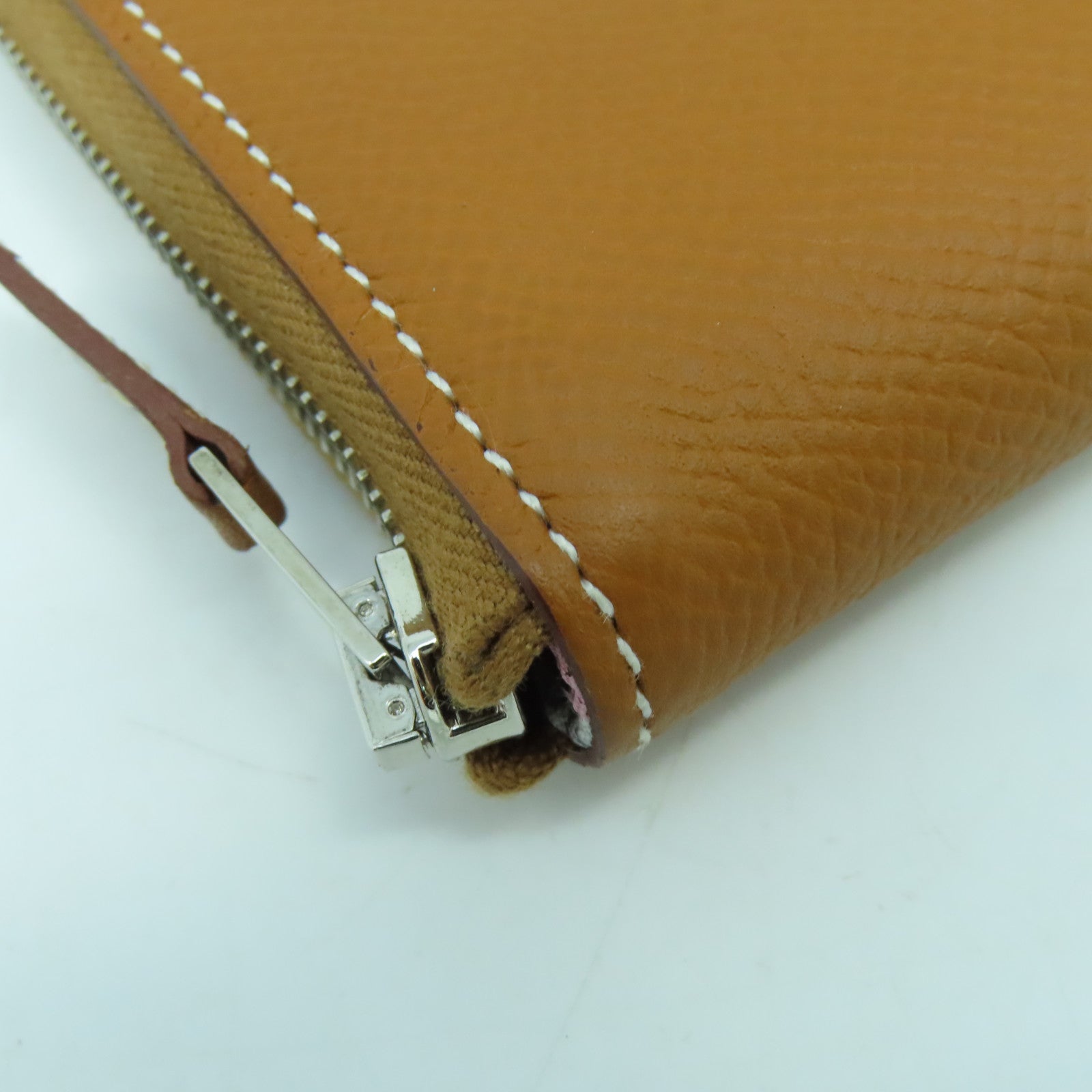 HERMES Epsom皮革Silk In Compact Wallet銀扣錢包Gold經典駝色
