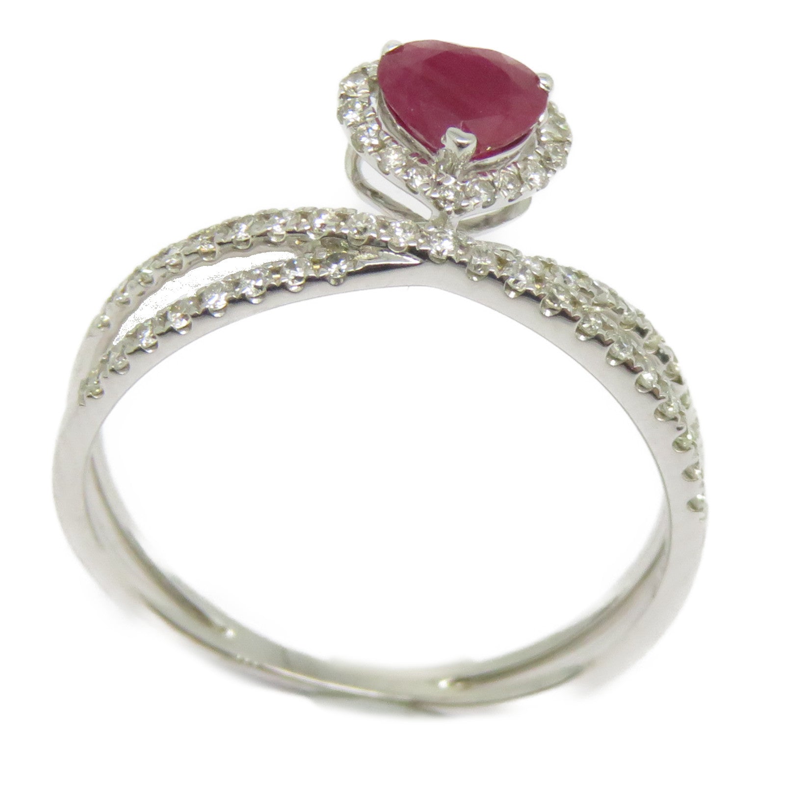 JEWELRY 【激減優惠】18K白金Ruby Diamond Ring .480ct紅寶石/0.270ct鑽石戒指US#7.25