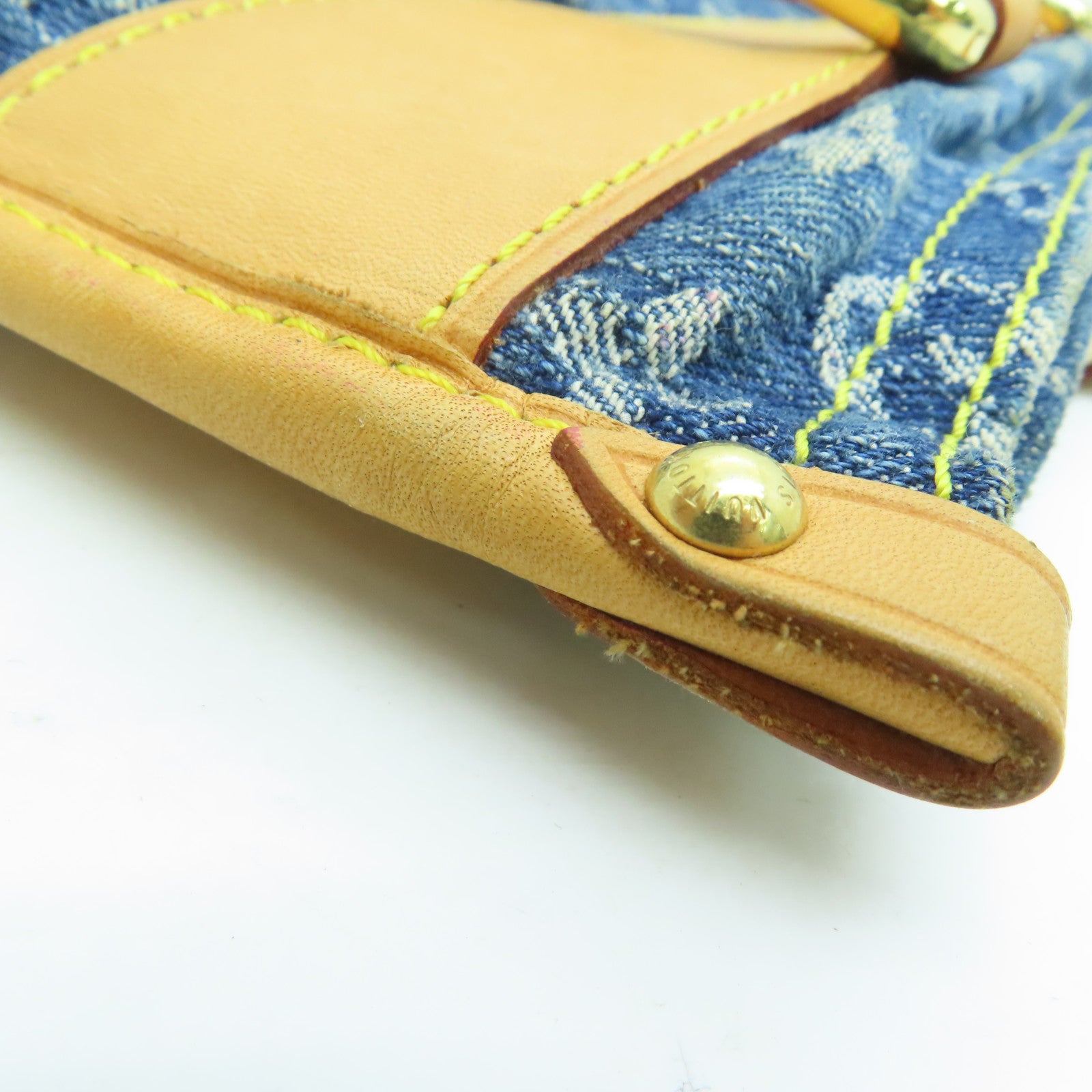 LOUIS VUITTON Monogram DenimFlat Shopper Tote金扣手挽袋蓝色