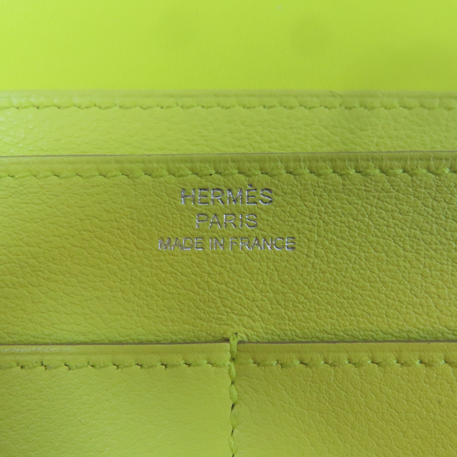 HERMES Swift皮革Dogon GM銀扣長錢包Jaune Poussin小雞黃色