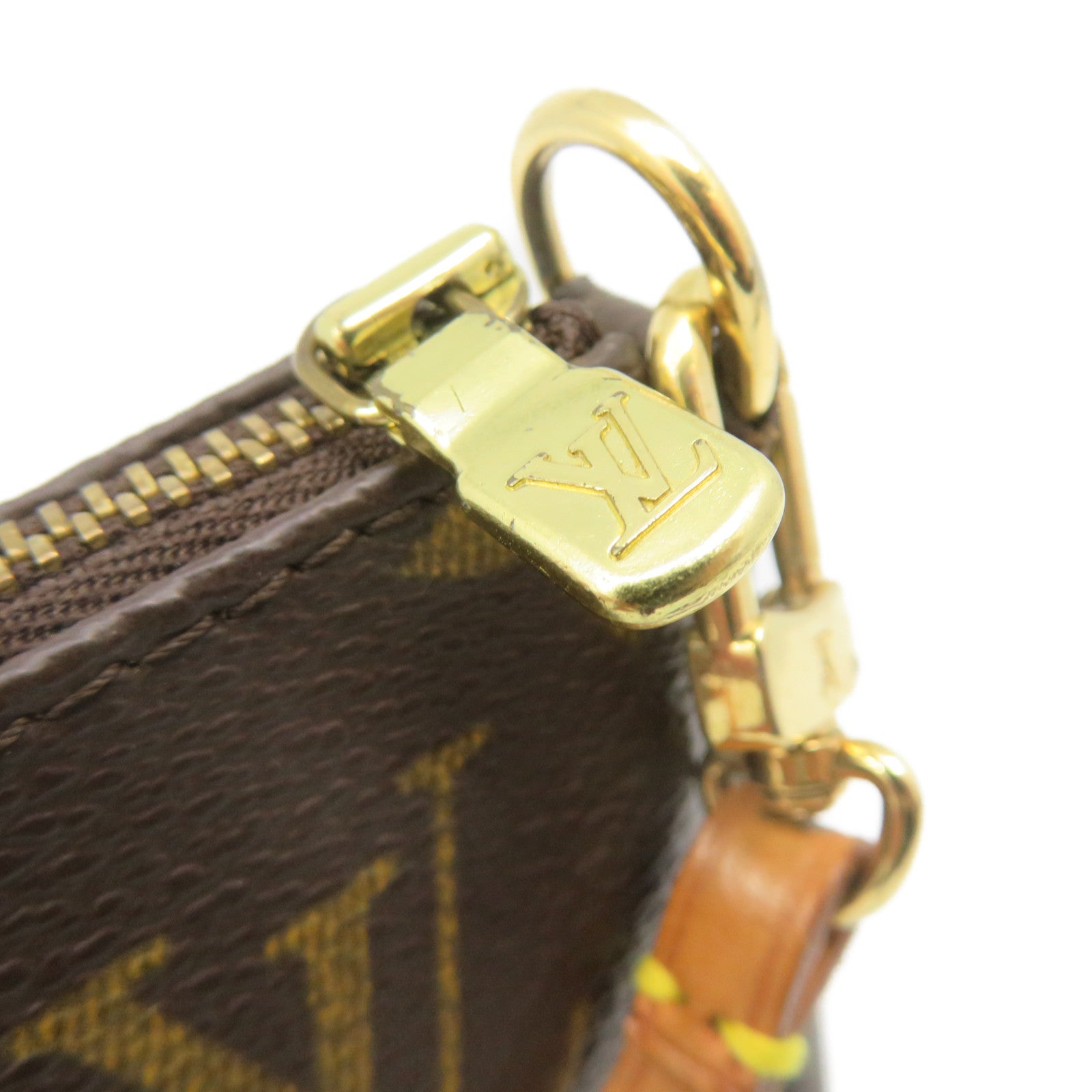 LOUIS VUITTON Monogram Pochette Accessories Pouch Hand Bag Brown
