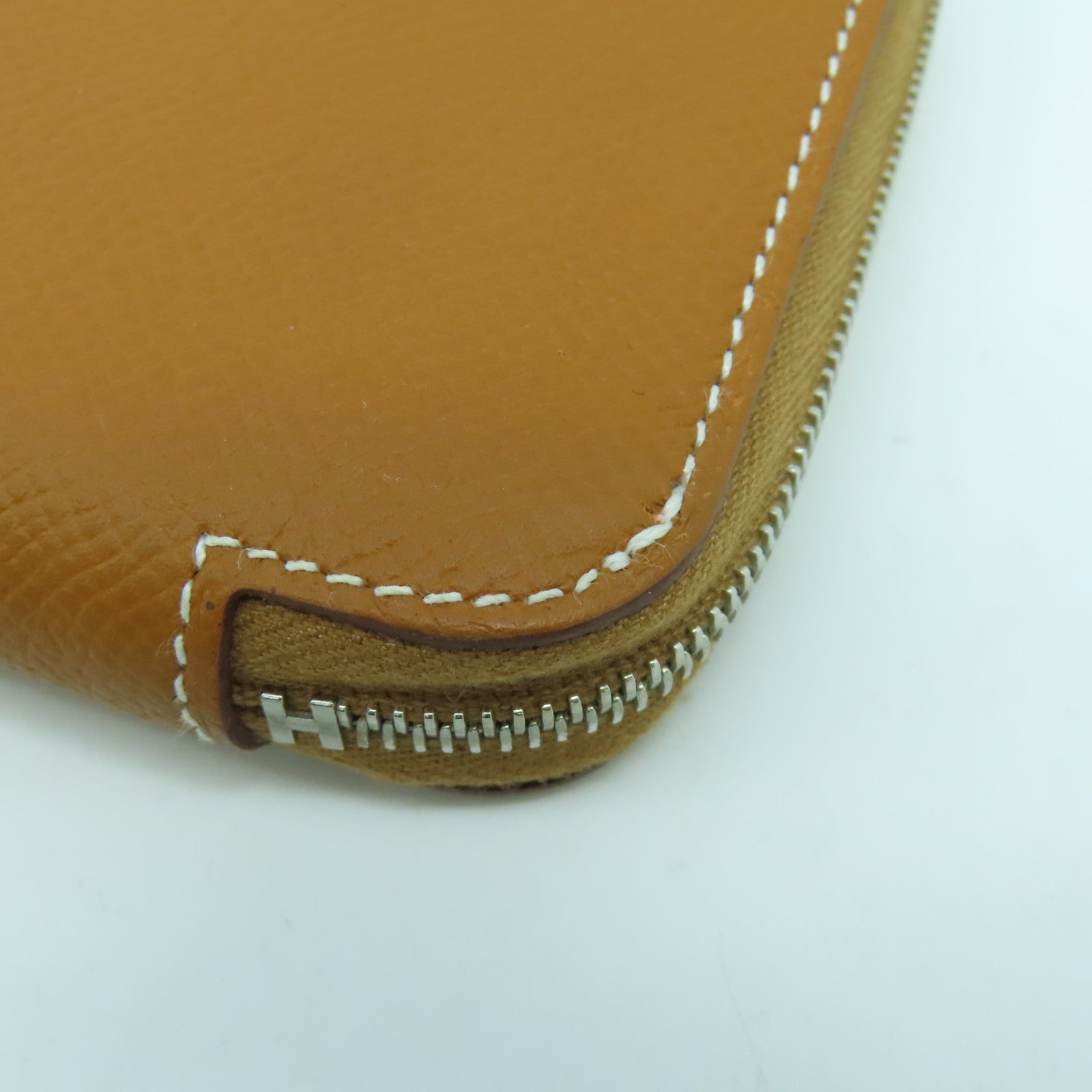 HERMES Epsom皮革Silk In Compact Wallet銀扣錢包Gold經典駝色