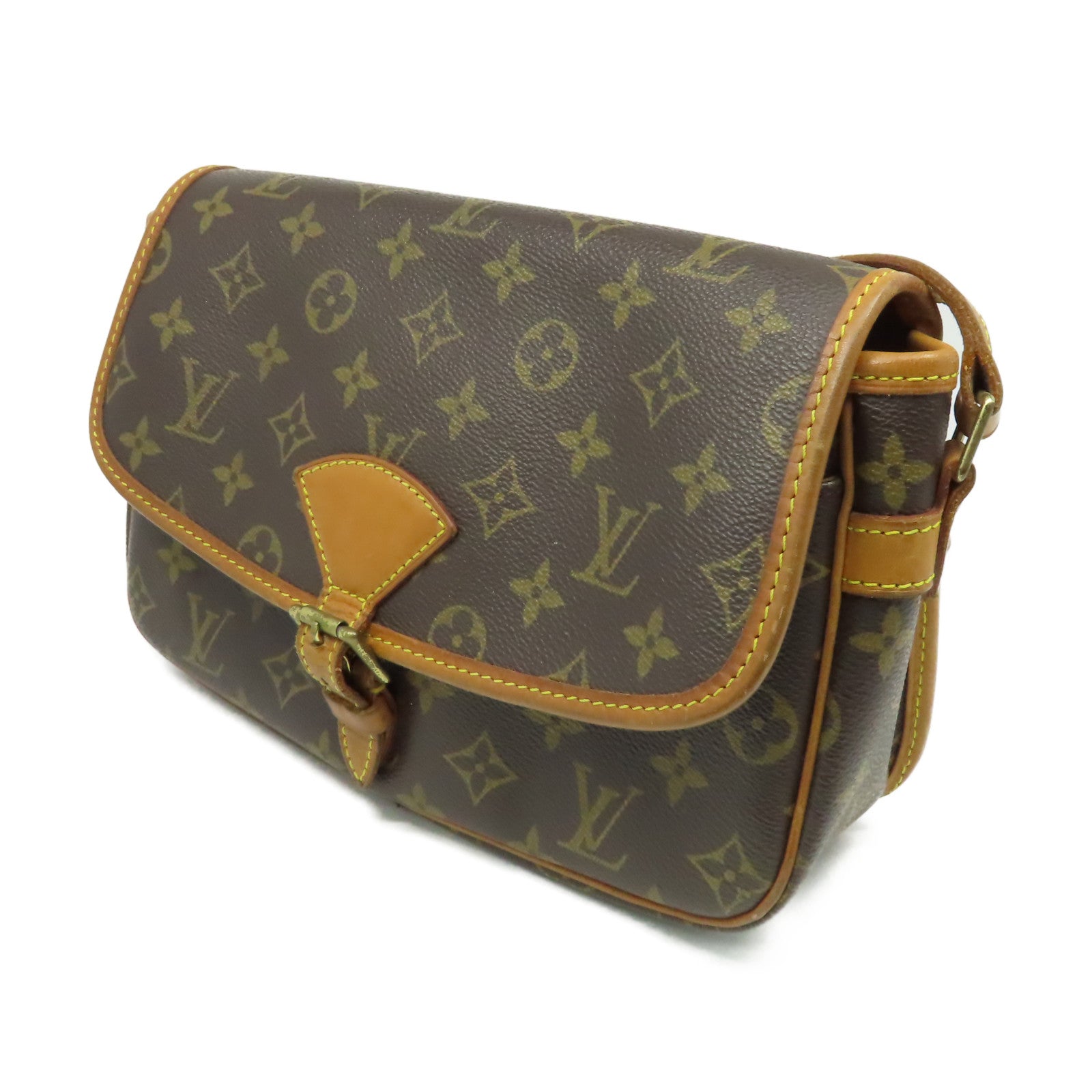 LOUIS VUITTON Monogram Sologne Shoulder Bag金扣肩背袋啡色