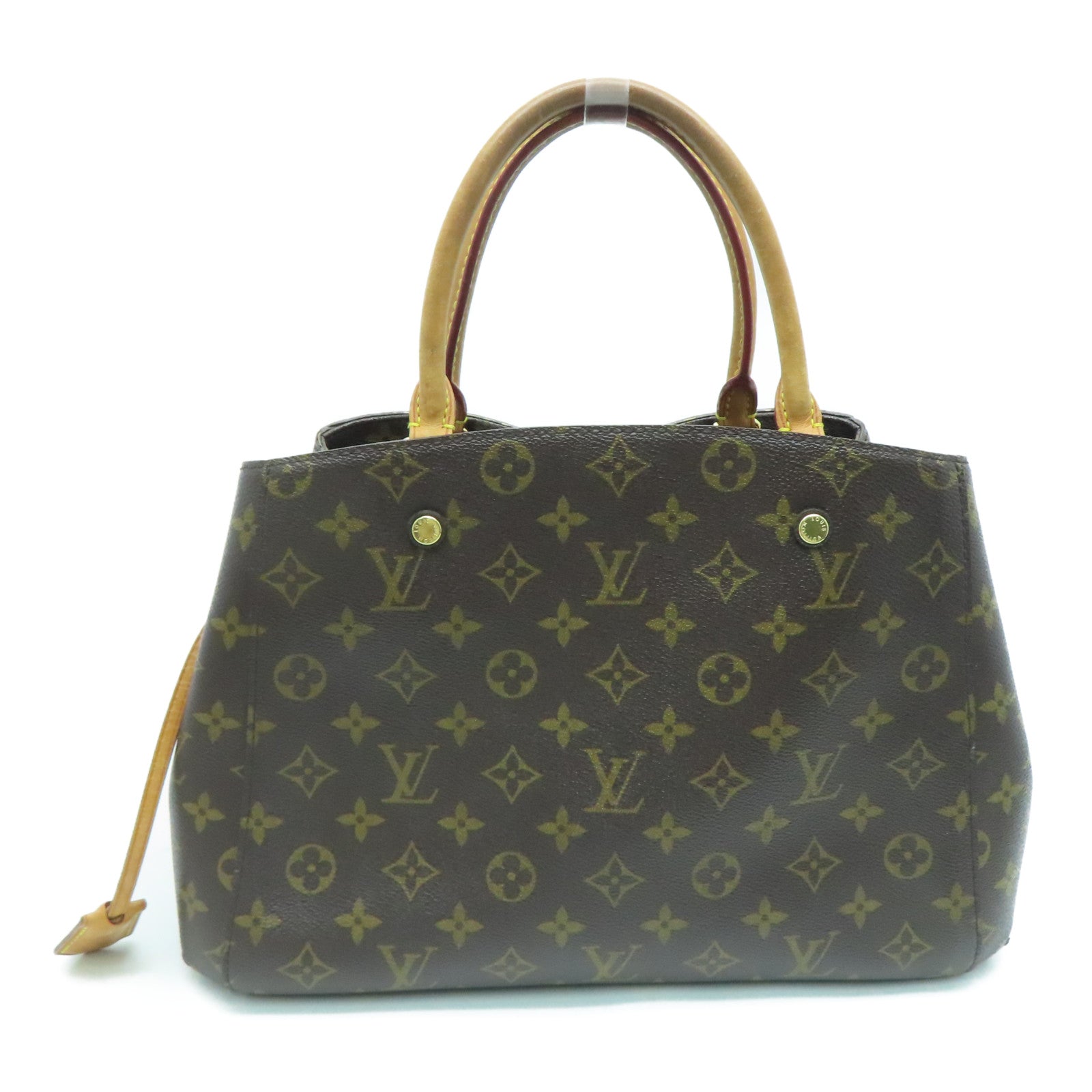 LOUIS VUITTON Monogram Montaigne MM金扣手挽肩背两用袋啡色