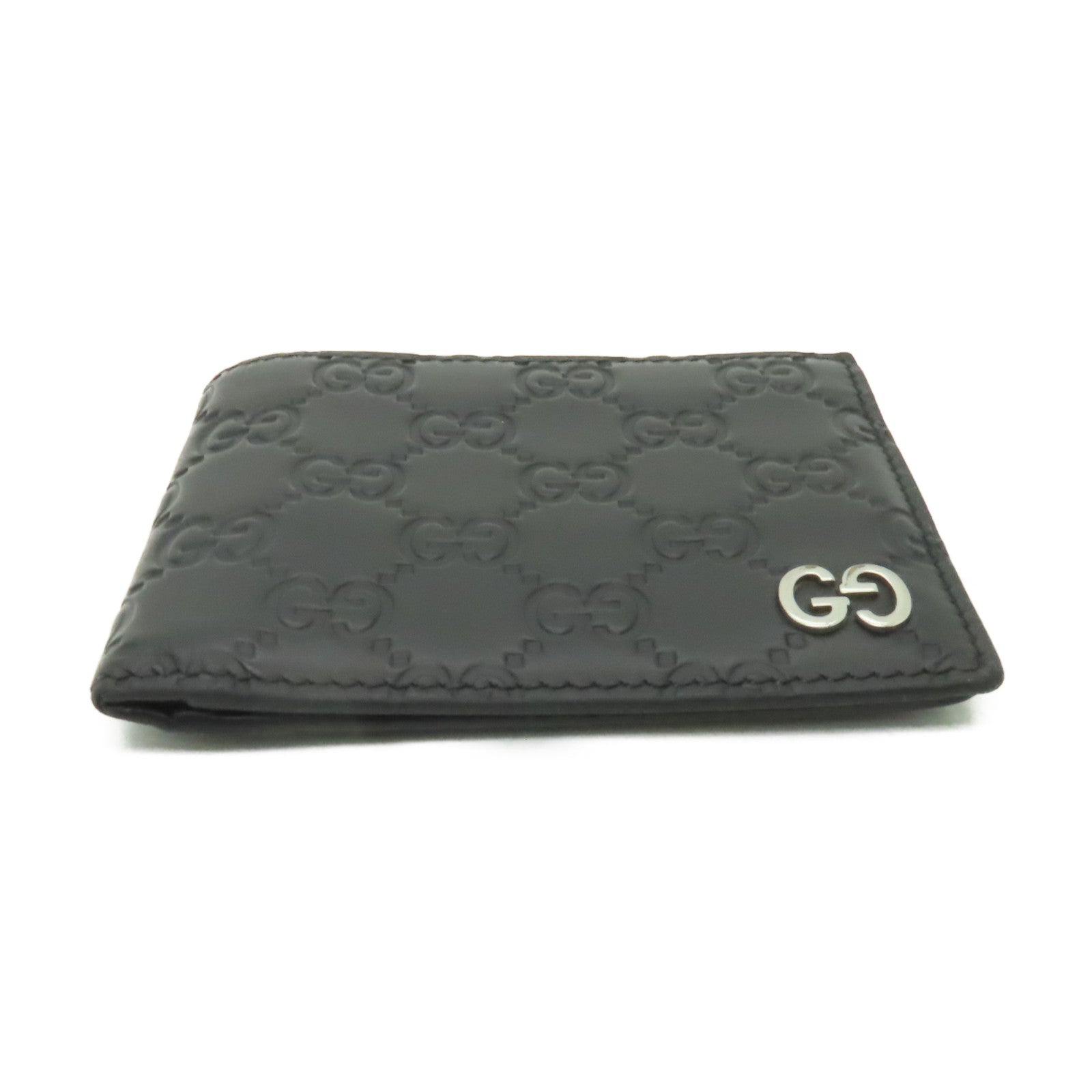 GUCCI 牛皮皮革Wallet銀扣錢包黒色