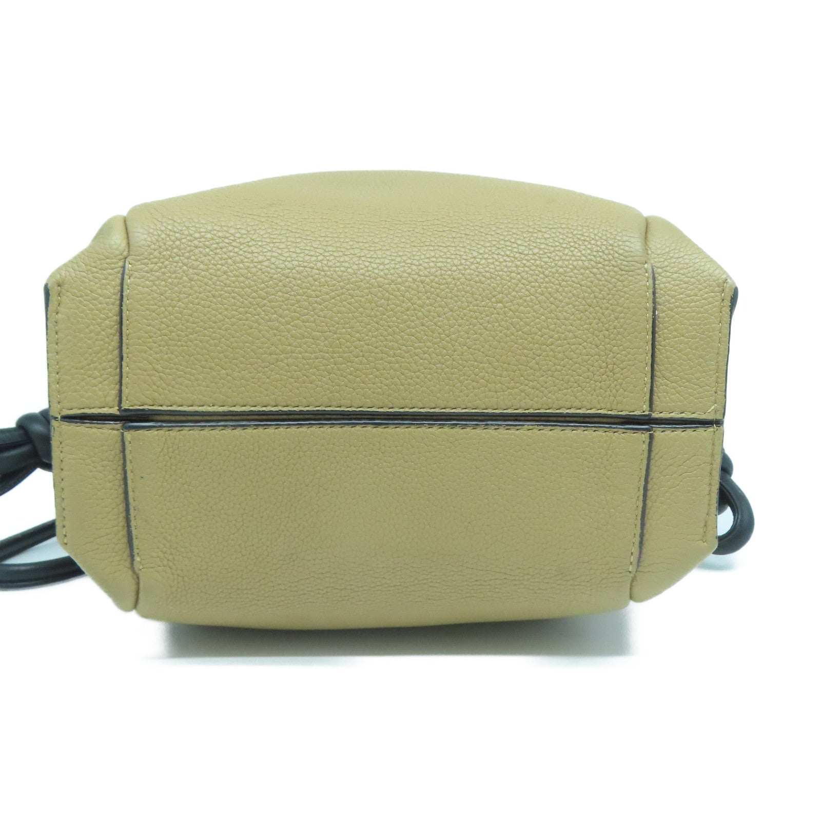LOEWE 牛皮皮革Flamenco knot Shoulder tote bag銀扣肩背袋啡色/黑色