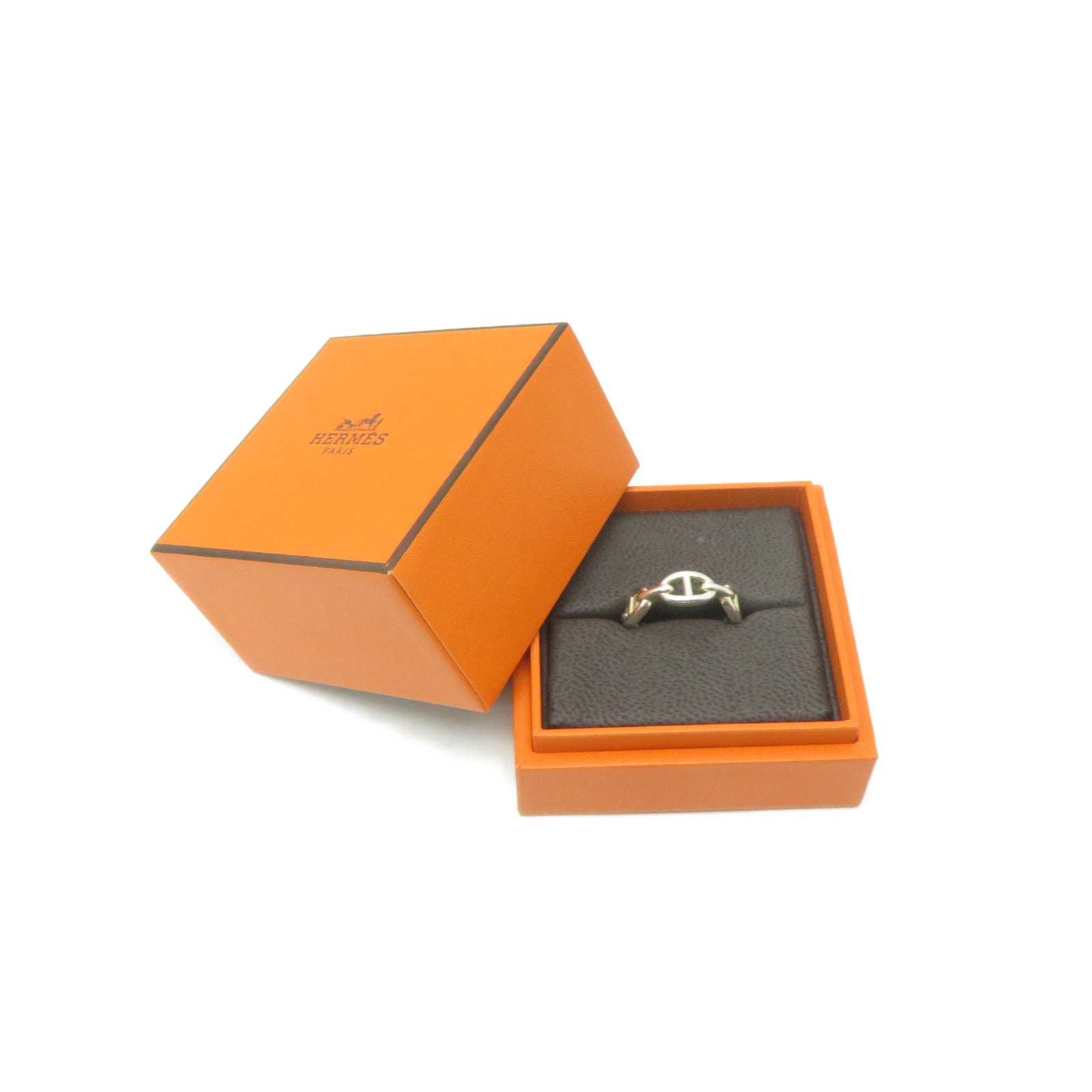 HERMES 925純銀Chaine d'ancre Enchainee Ring戒指#58/US#7.75