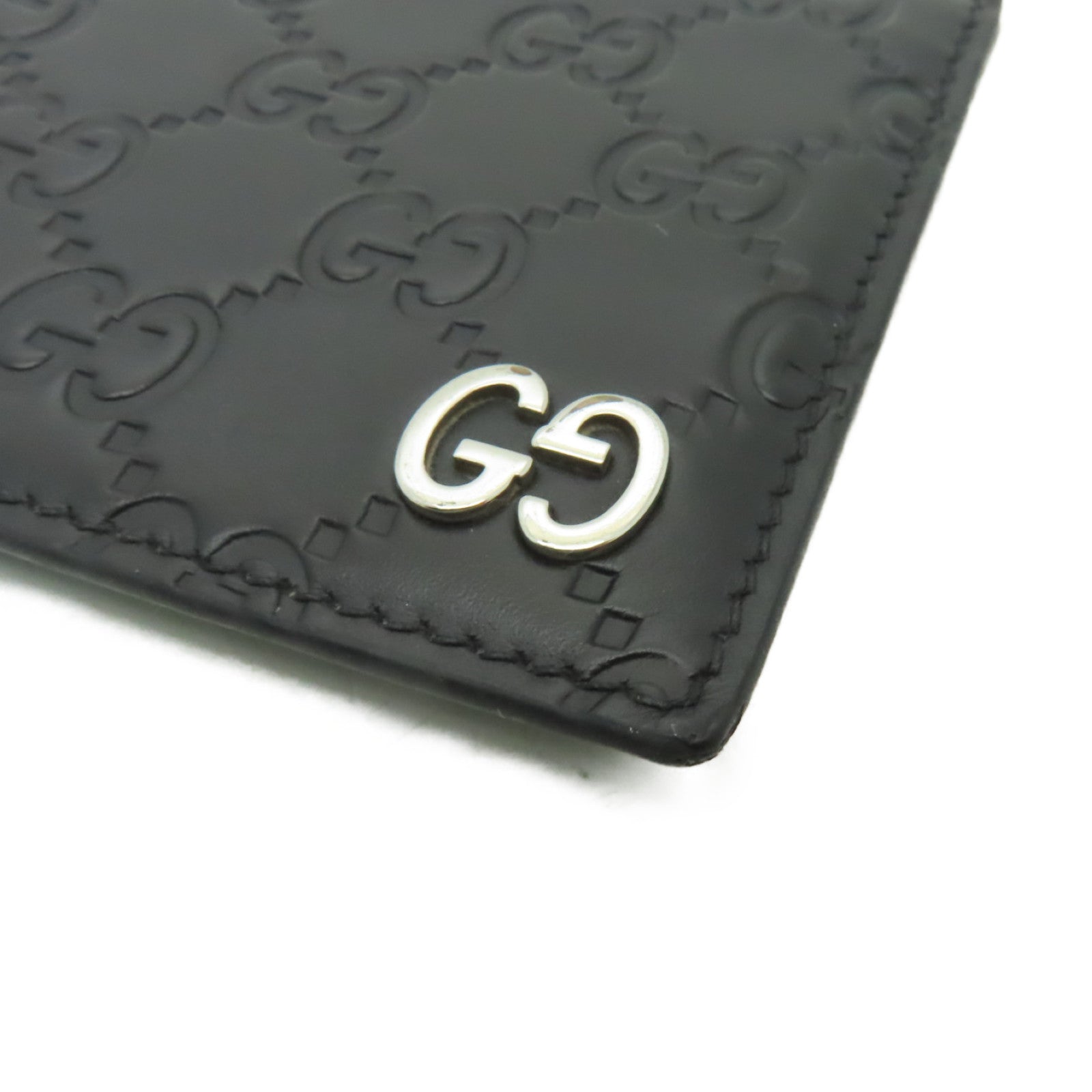 GUCCI 牛皮皮革Wallet銀扣錢包黒色
