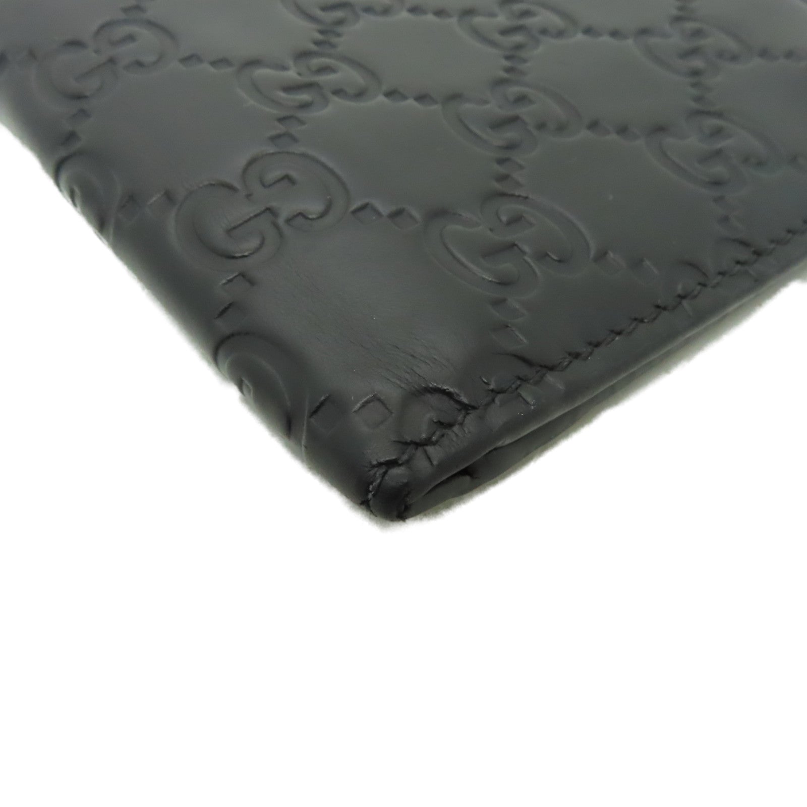 GUCCI 牛皮皮革Wallet銀扣錢包黒色