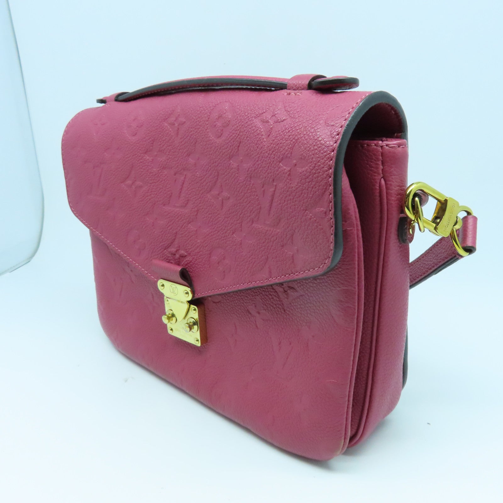 LOUIS VUITTON Monogram Empreinte Pochette Metis 2 Way Shoulder金扣肩背袋粉紅色