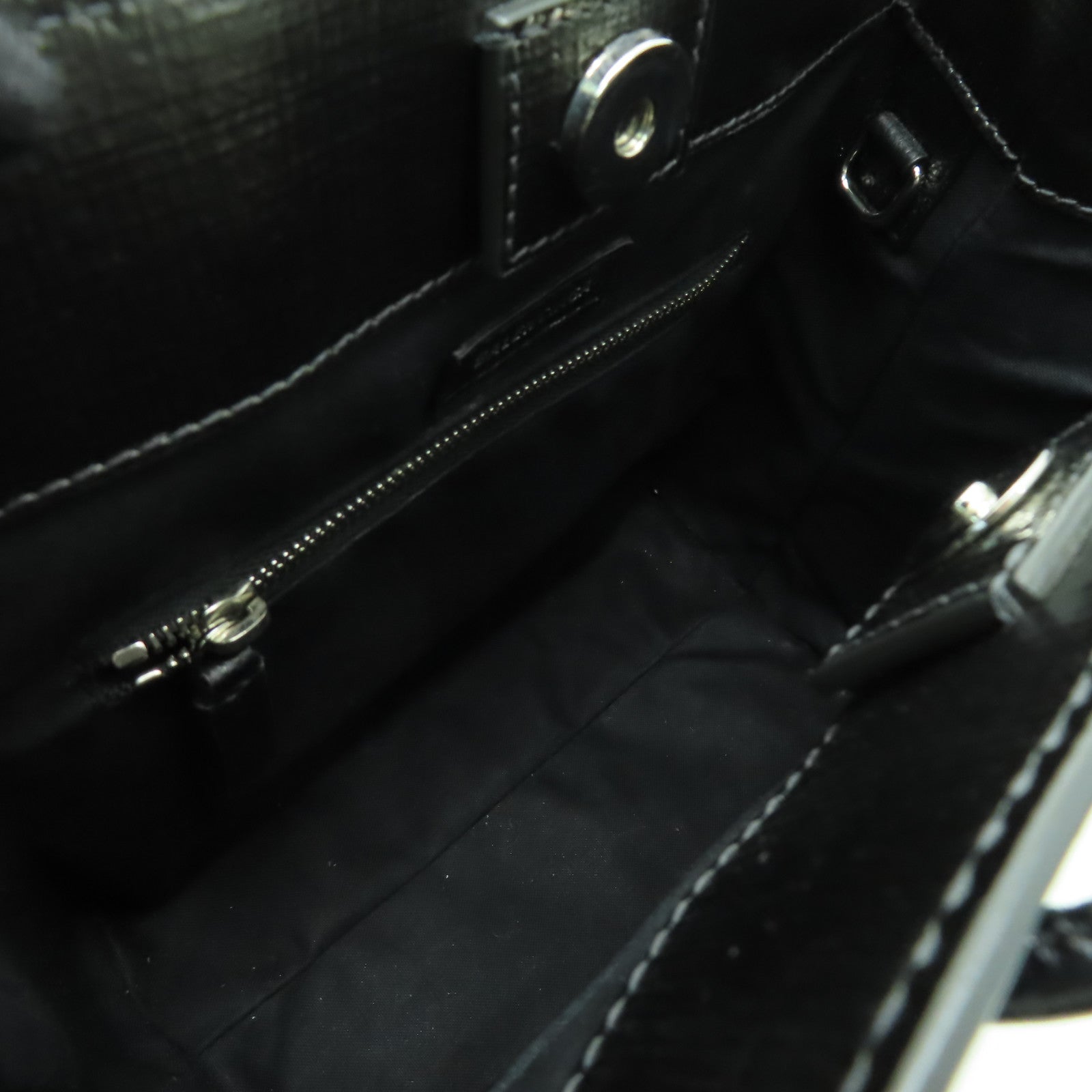 BALENCIAGA 牛皮皮革2 Way Shoulder銀扣手挽肩背兩用袋黑色