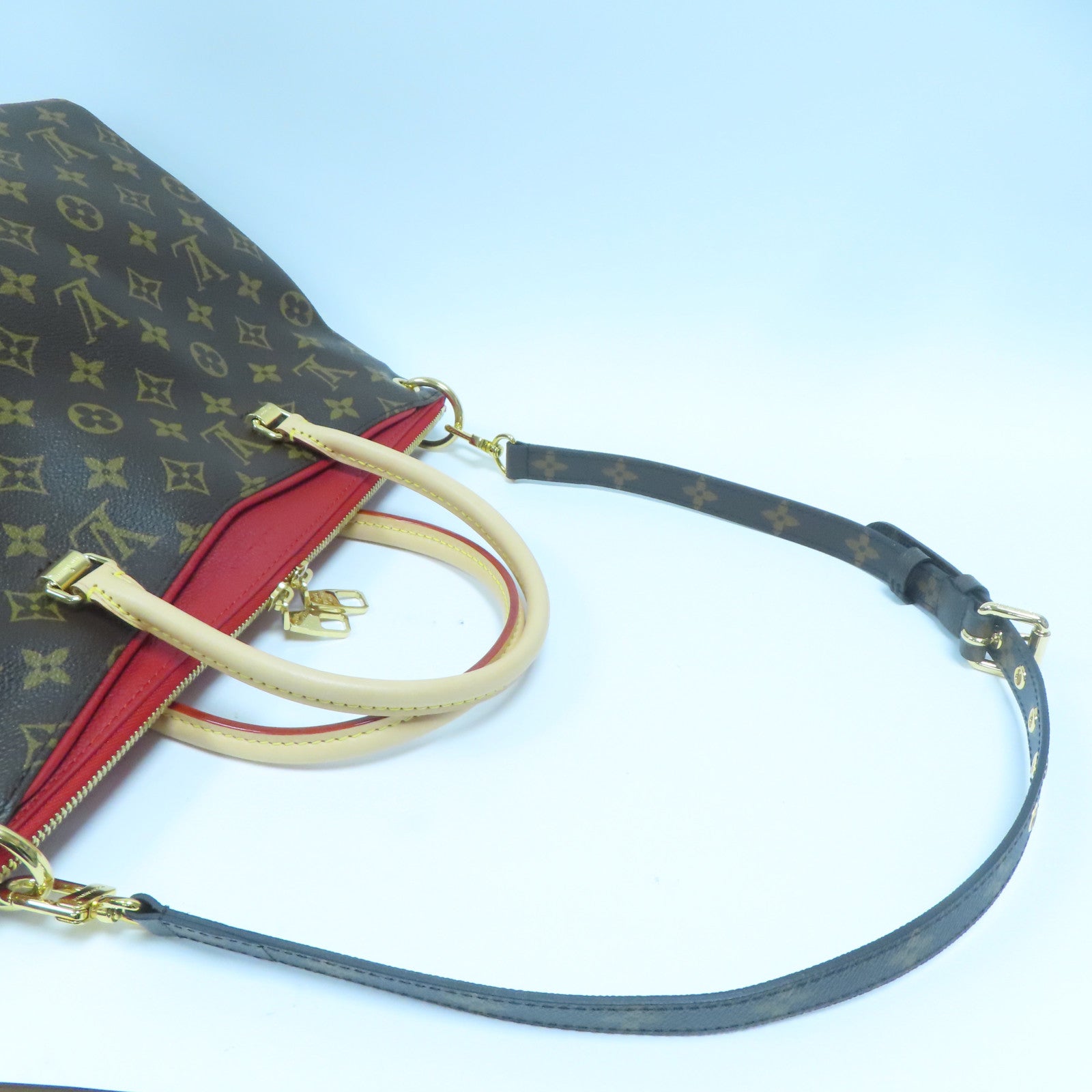 LOUIS VUITTON Monogram Pallas MM金扣手挽肩背兩用袋啡色