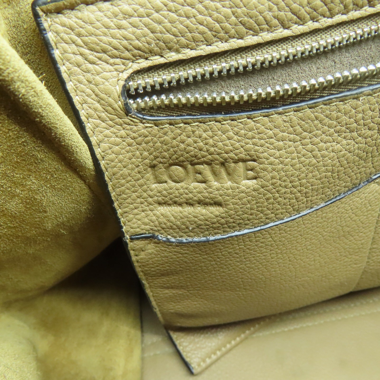 LOEWE 牛皮皮革Flamenco knot Shoulder tote bag銀扣肩背袋啡色/黑色