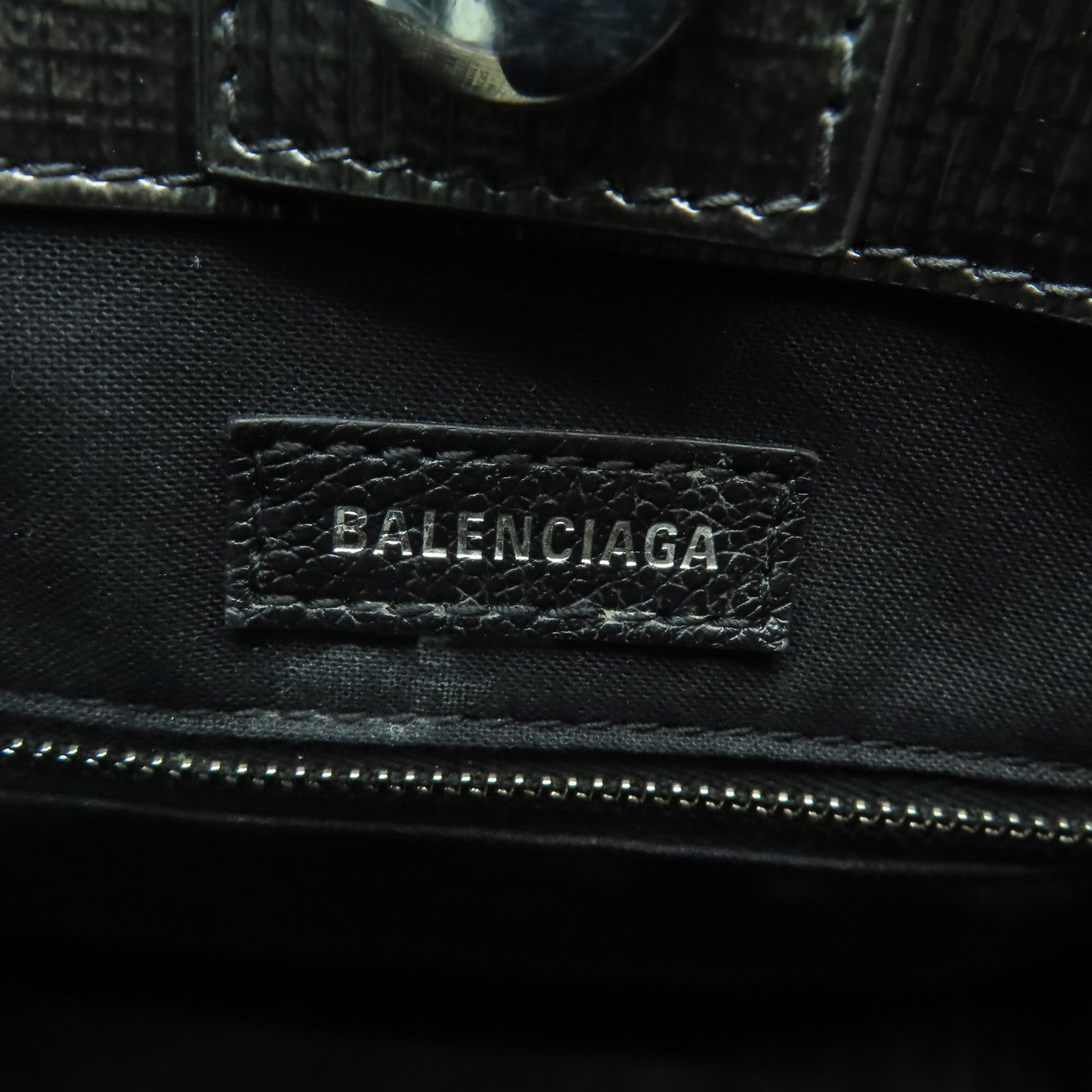 BALENCIAGA 牛皮皮革2 Way Shoulder銀扣手挽肩背兩用袋黑色