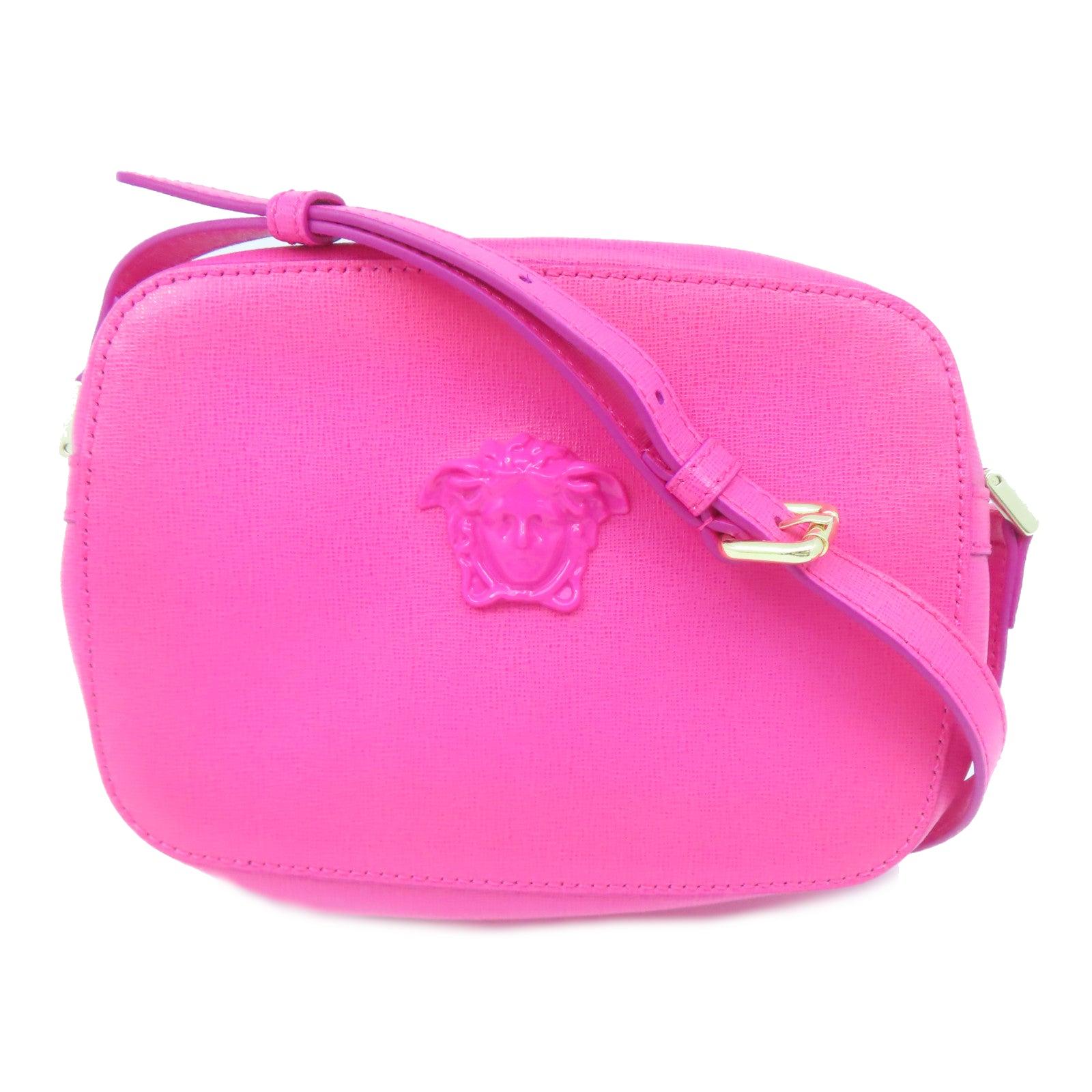 VERSACE 牛皮皮革Shoulder Bag金扣肩背袋粉紅色
