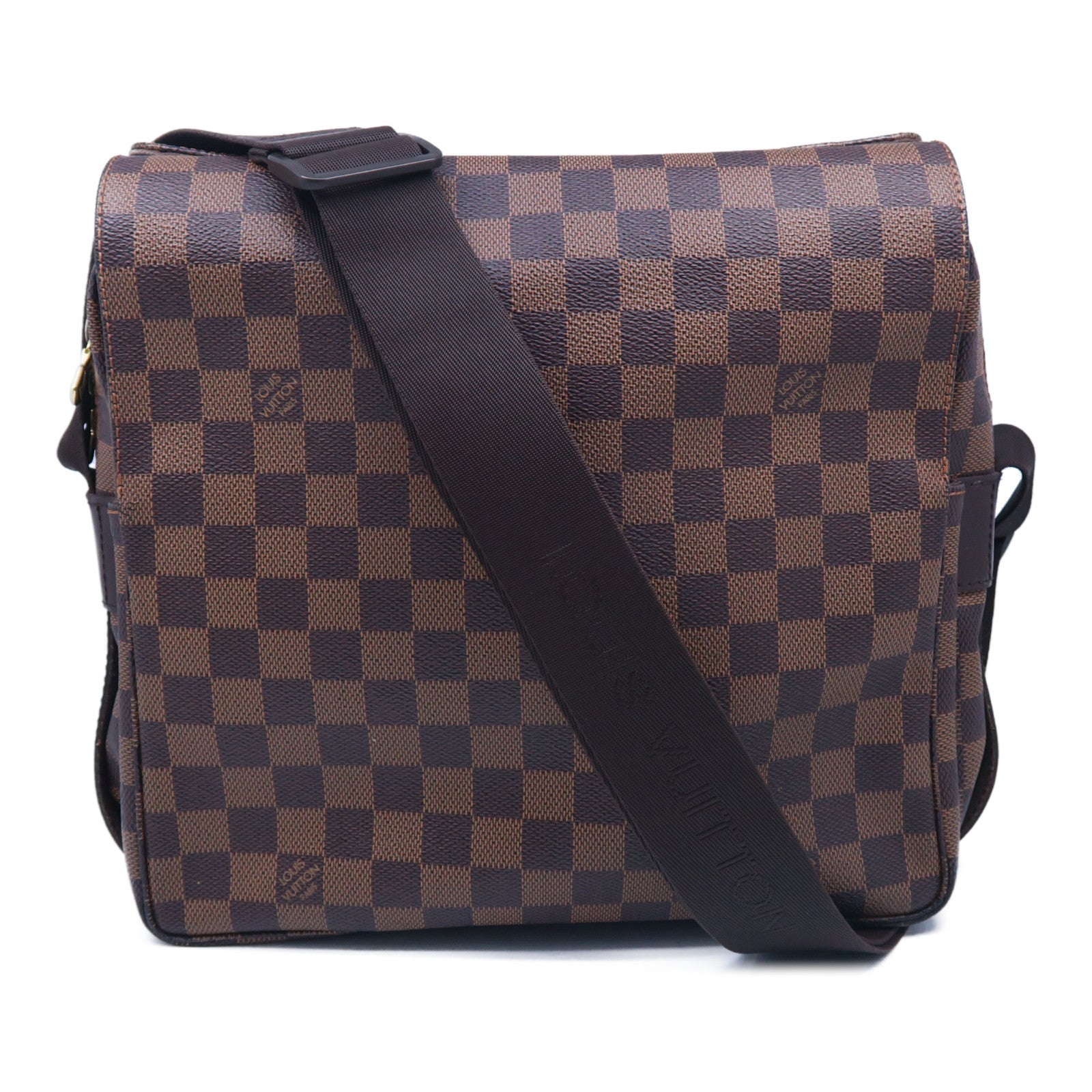 LOUIS VUITTON Damier Ebene Naviglio金扣肩背袋啡色