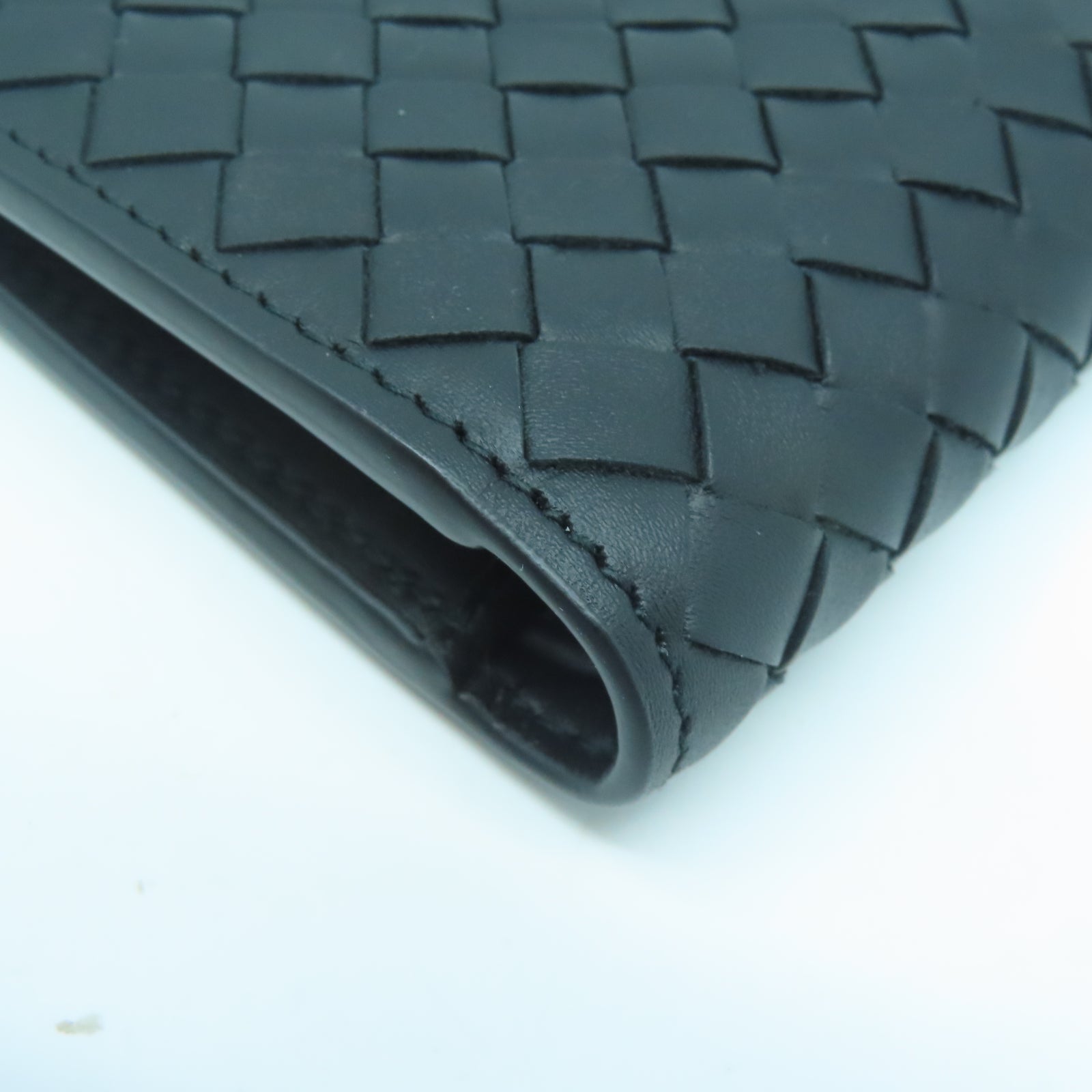 BOTTEGA VENETA 織紋皮革Fold Wallet錢包黑色