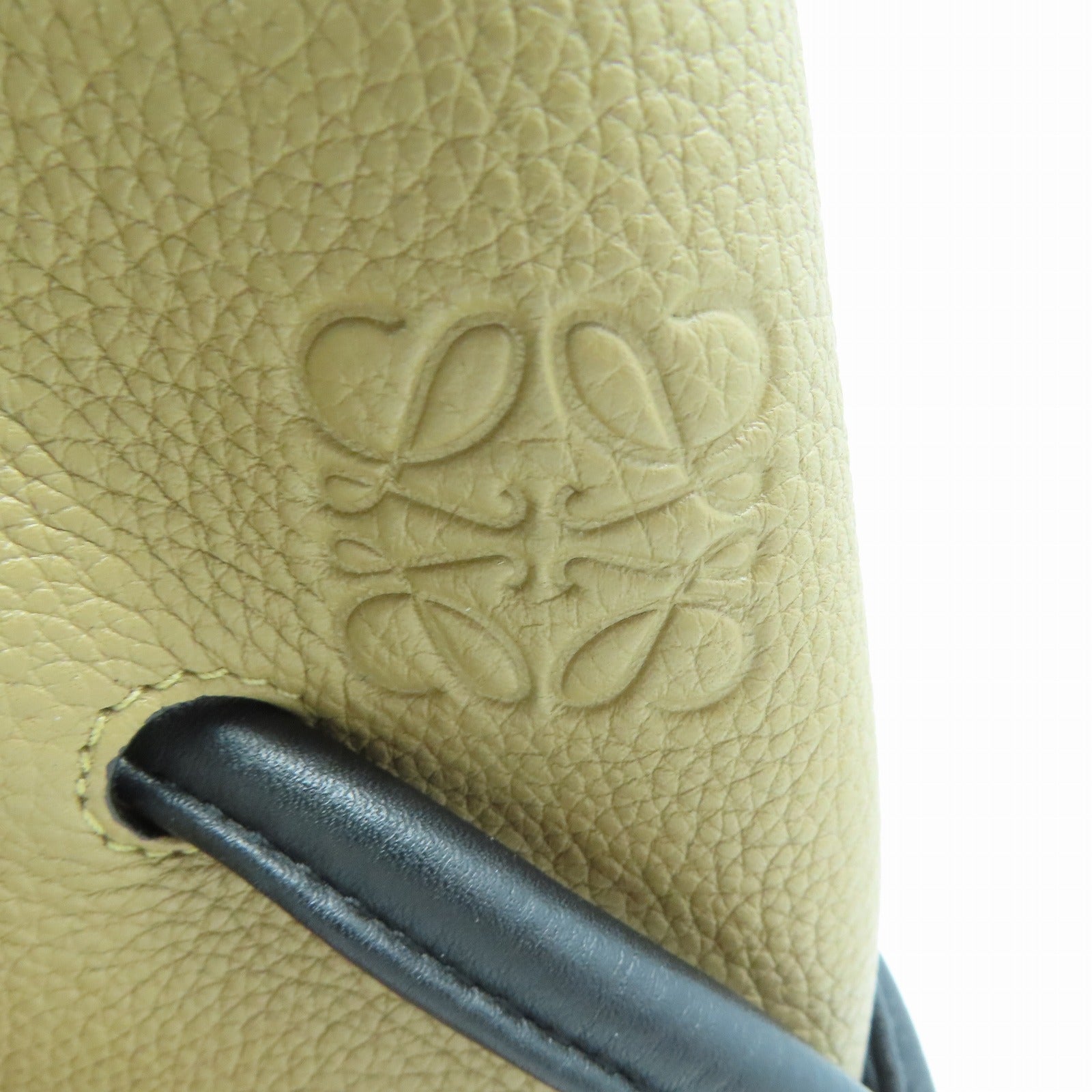 LOEWE 牛皮皮革Flamenco knot Shoulder tote bag銀扣肩背袋啡色/黑色