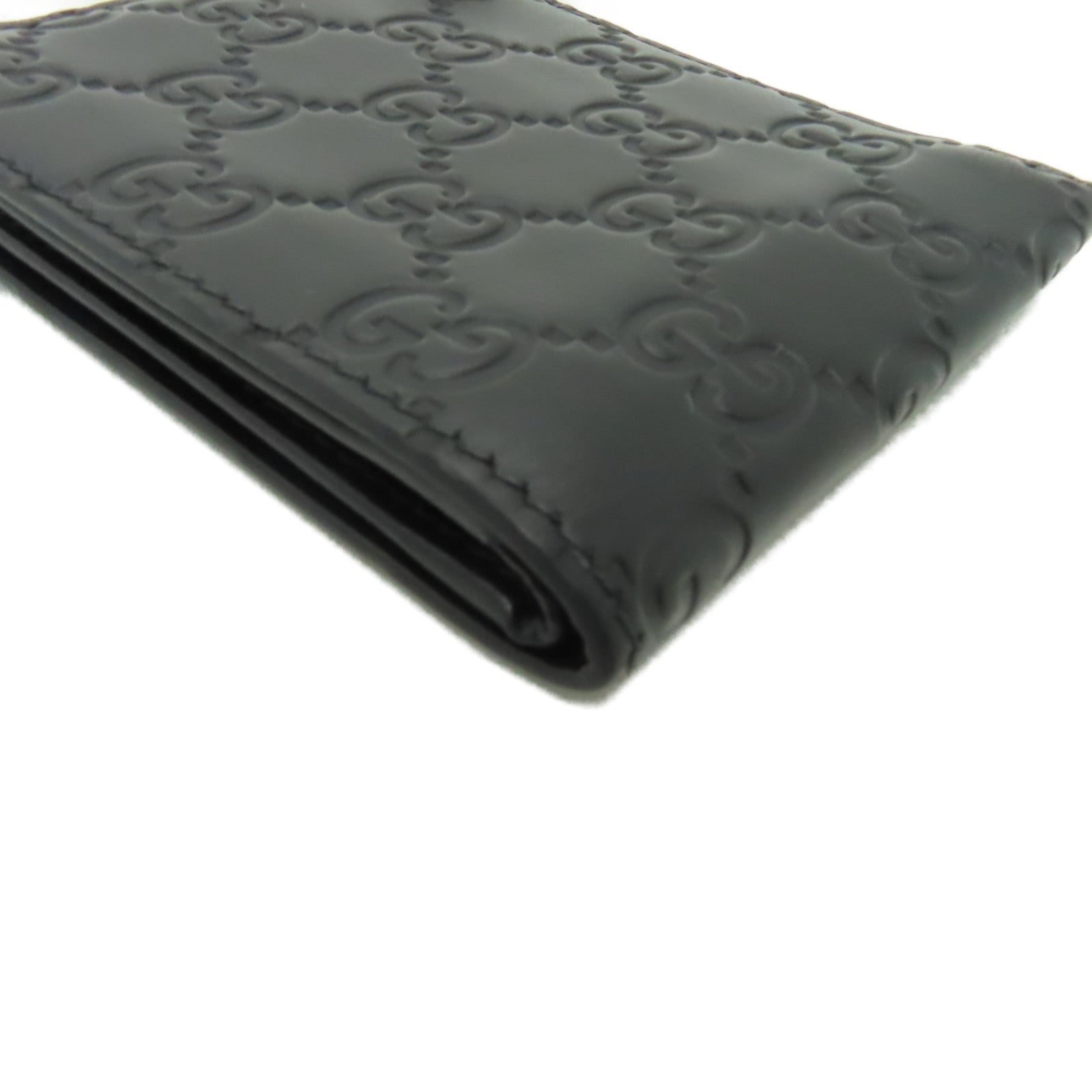 GUCCI 牛皮皮革Wallet銀扣錢包黒色