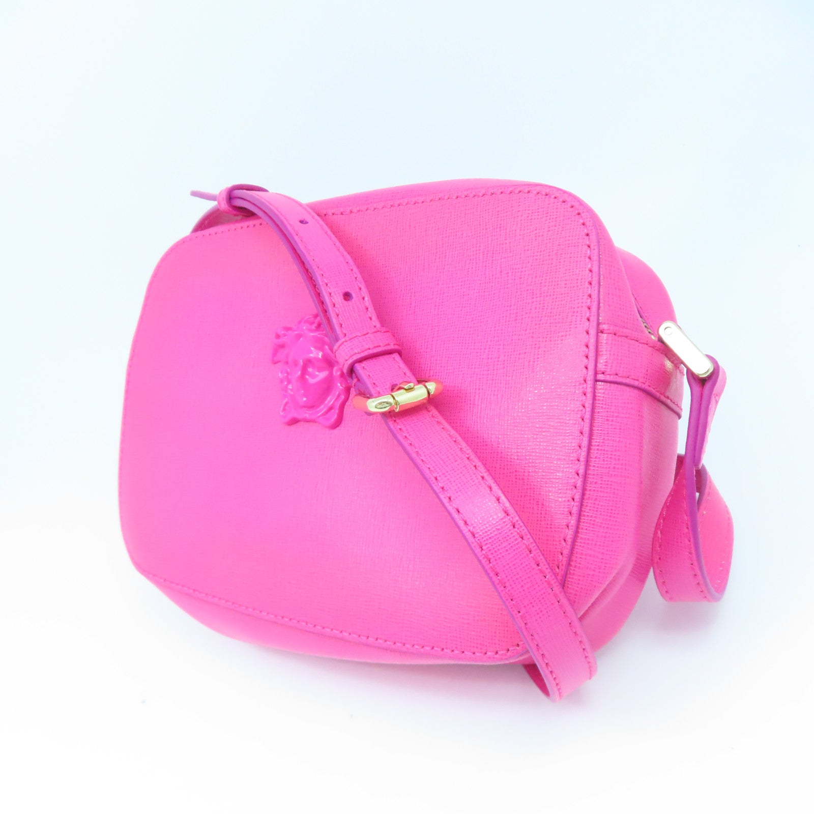VERSACE 牛皮皮革Shoulder Bag金扣肩背袋粉紅色