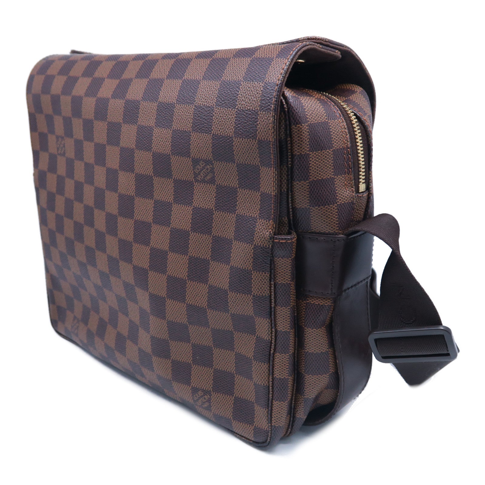 LOUIS VUITTON Damier Ebene Naviglio金扣肩背袋啡色