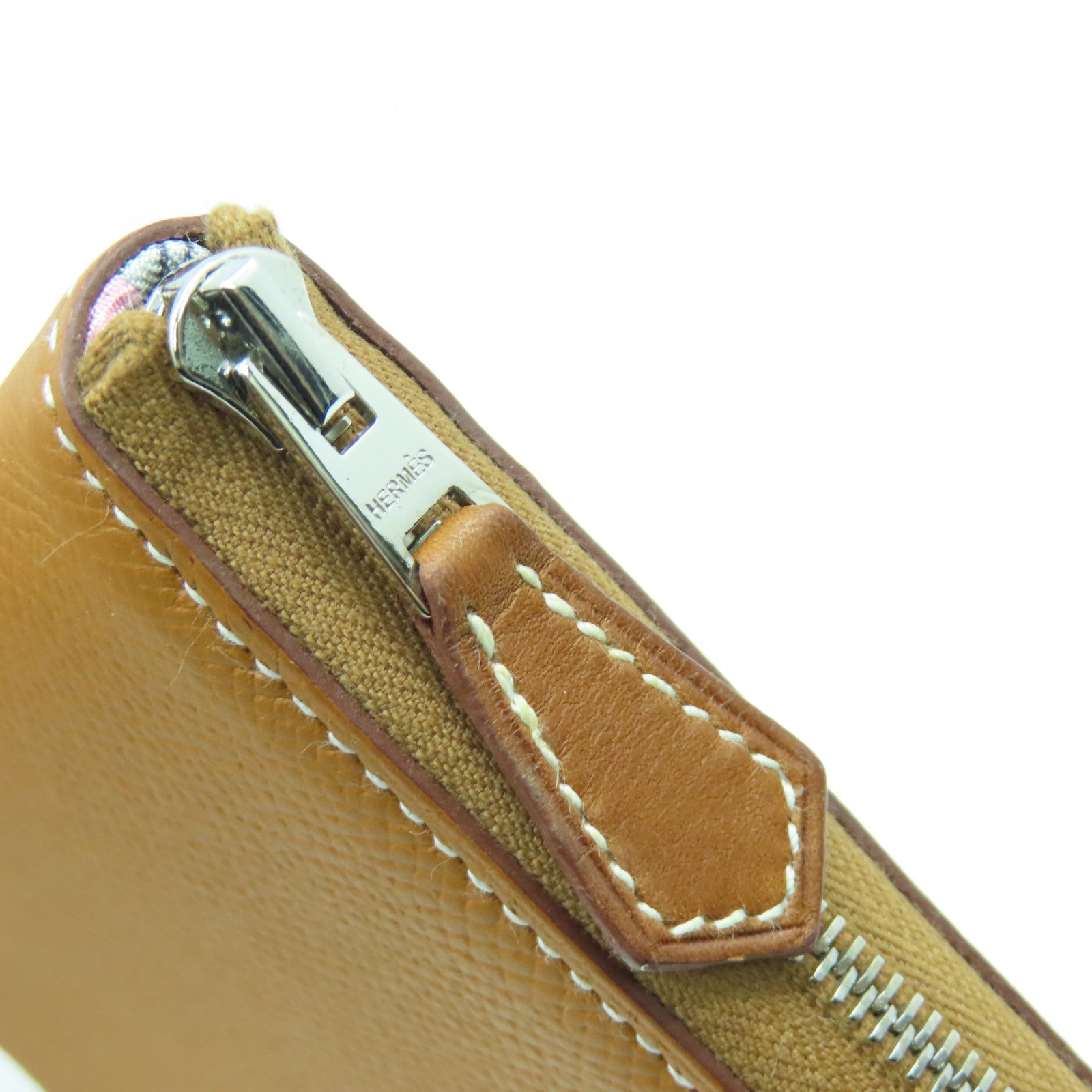 HERMES Epsom皮革Silk In Compact Wallet銀扣錢包Gold經典駝色