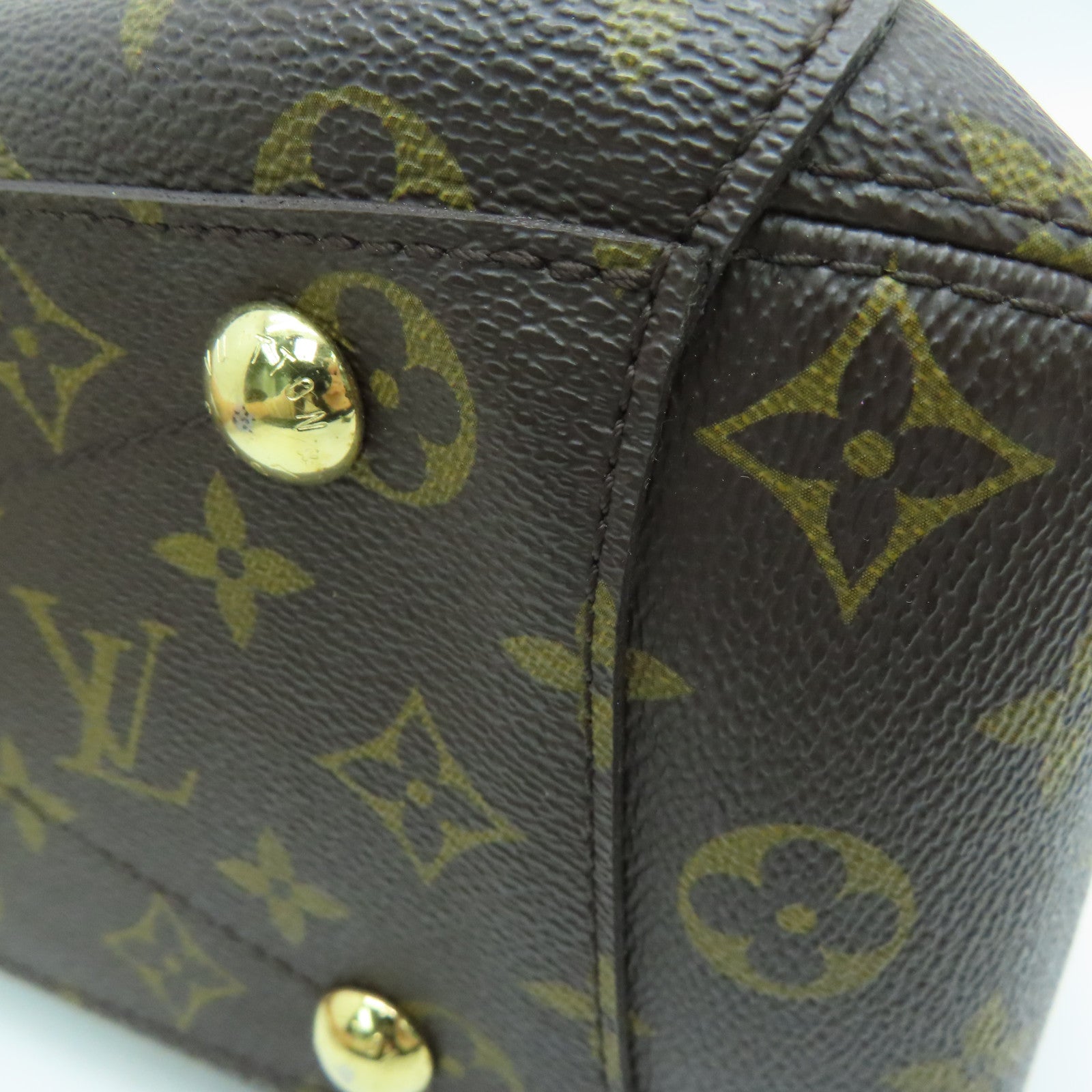 LOUIS VUITTON Monogram Montaigne MM金扣手挽肩背两用袋啡色