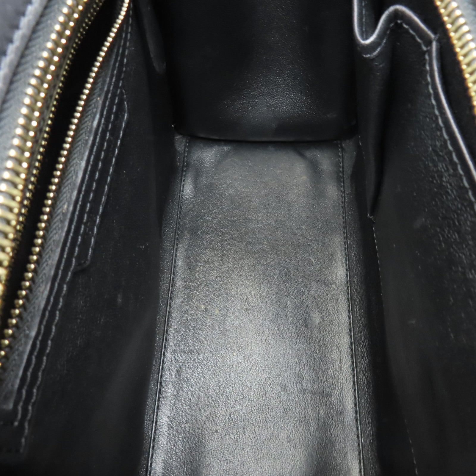 CELINE 牛皮皮革Micro Luggage金扣手挽袋黑色/米色/啡色