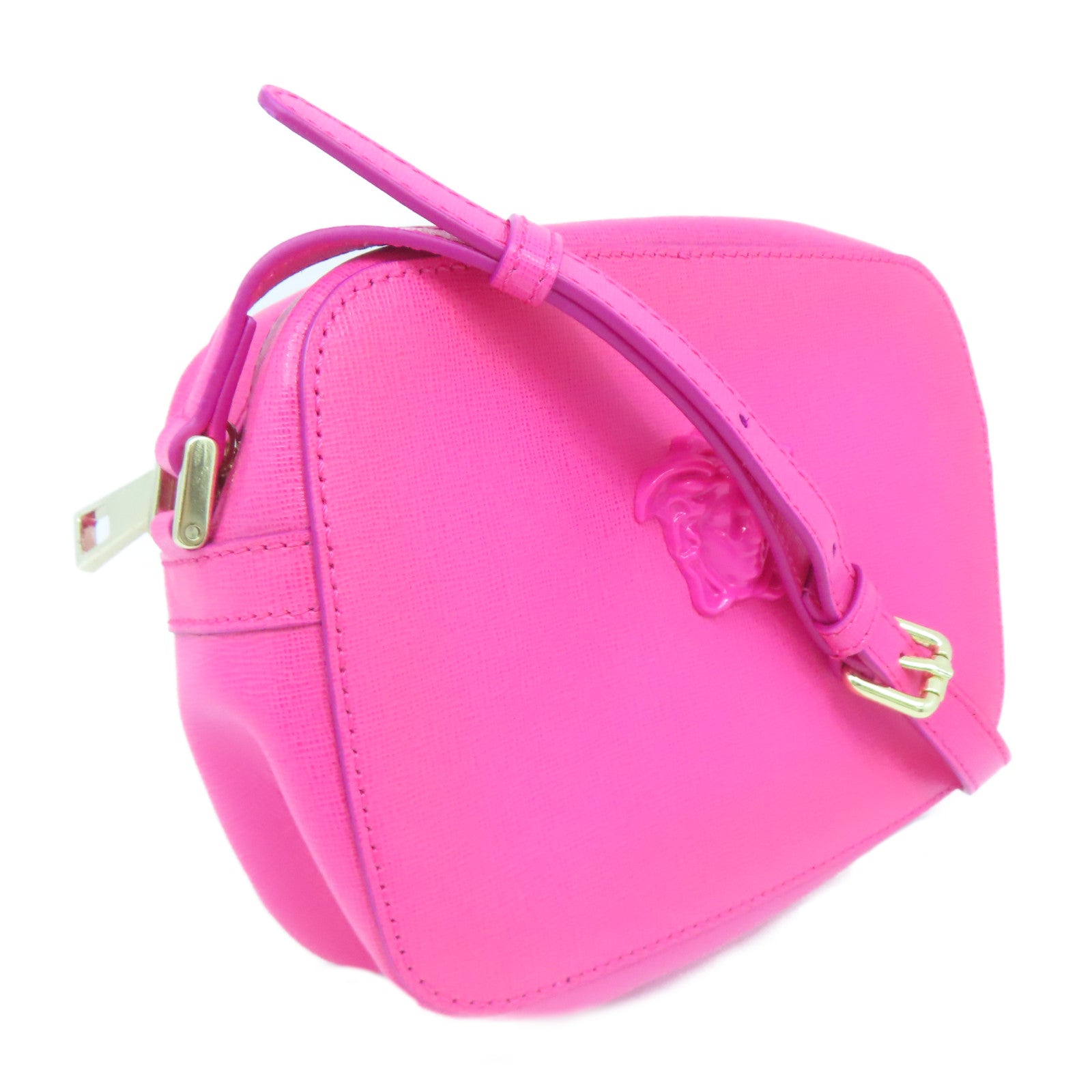 VERSACE 牛皮皮革Shoulder Bag金扣肩背袋粉紅色
